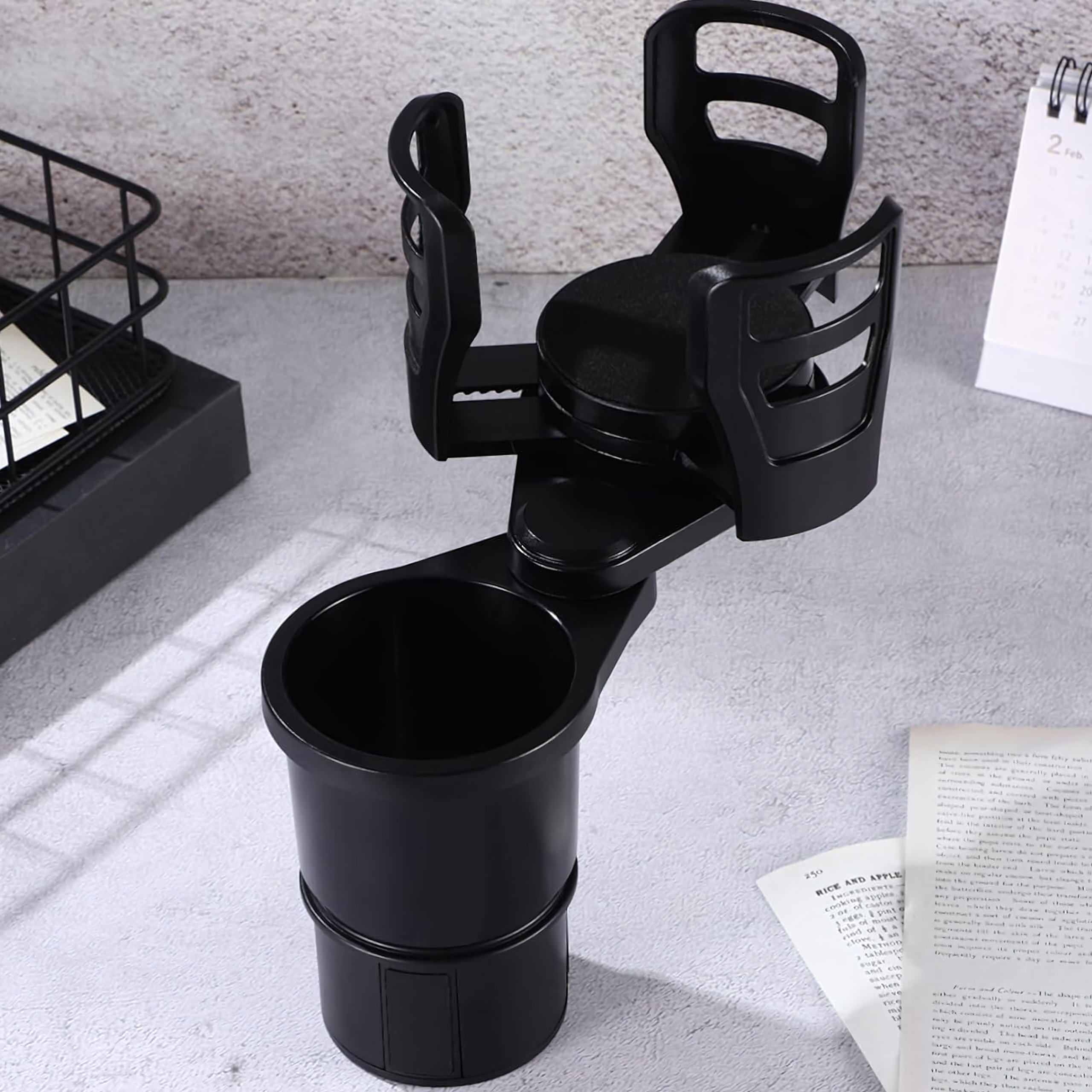 Uchwyt 2w1 Samochodowy na Kubek Napoje Kawę Obrotowy 360° Regulowany - obrazek 6