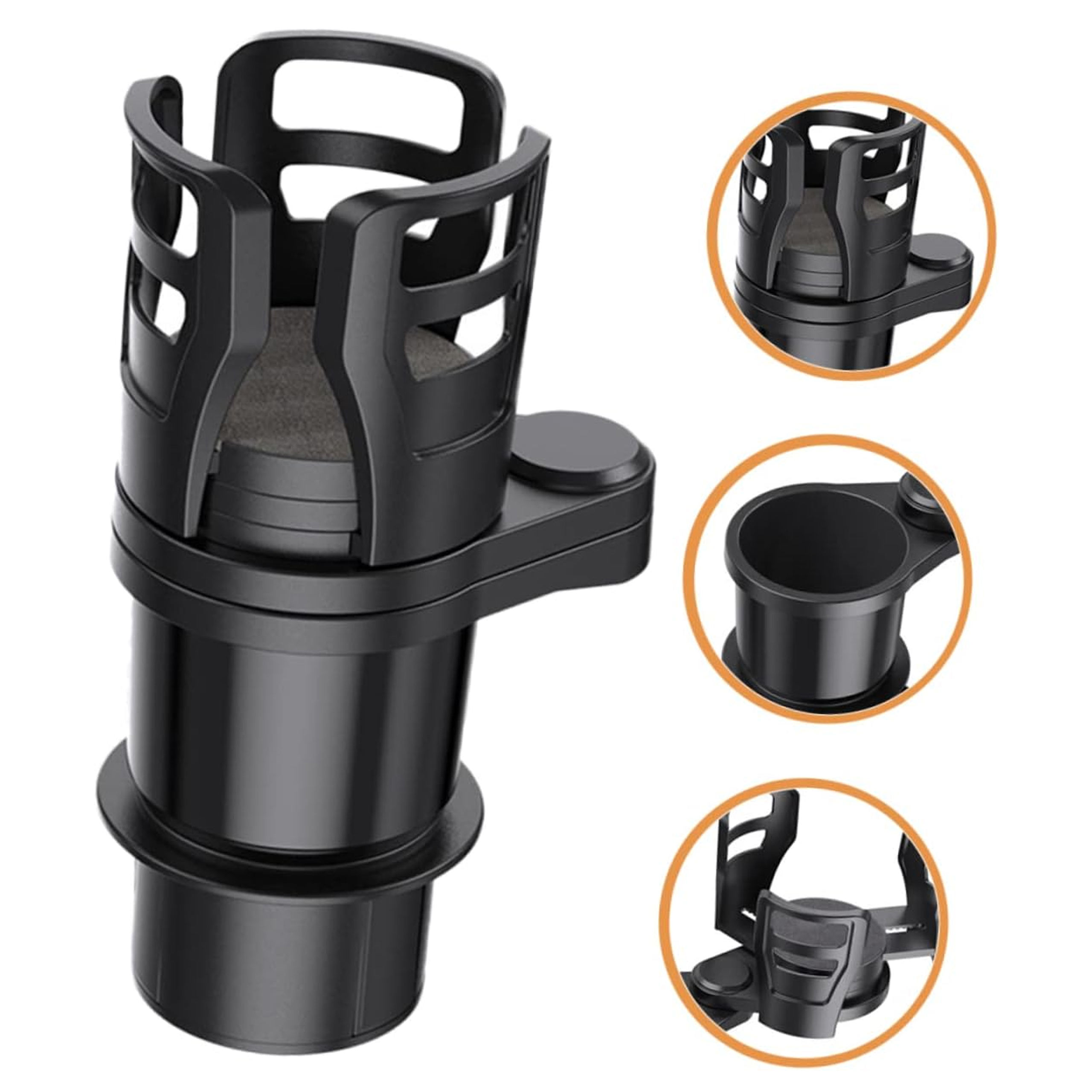 Uchwyt 2w1 Samochodowy na Kubek Napoje Kawę Obrotowy 360° Regulowany - obrazek 7