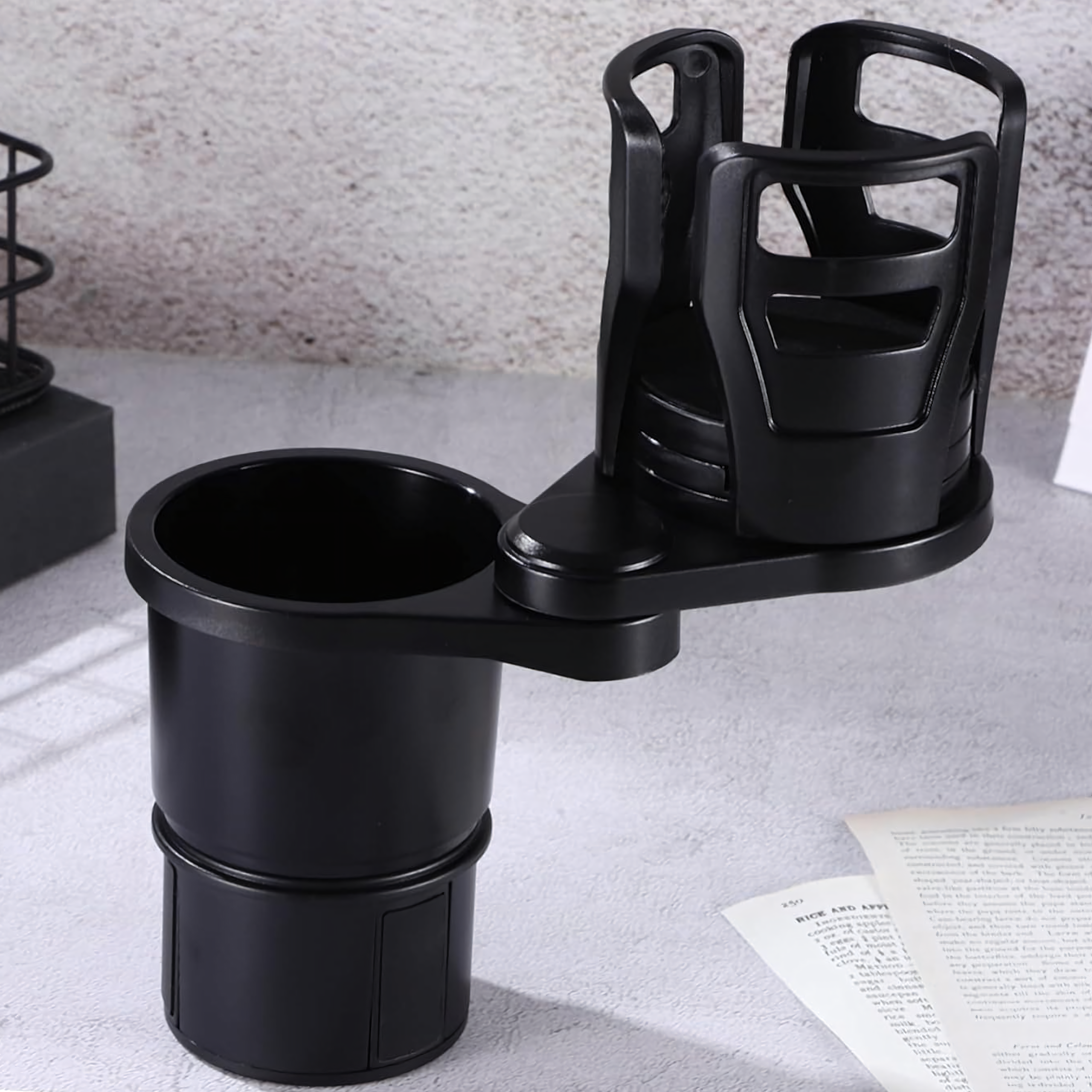 Uchwyt 2w1 Samochodowy na Kubek Napoje Kawę Obrotowy 360° Regulowany - obrazek 8