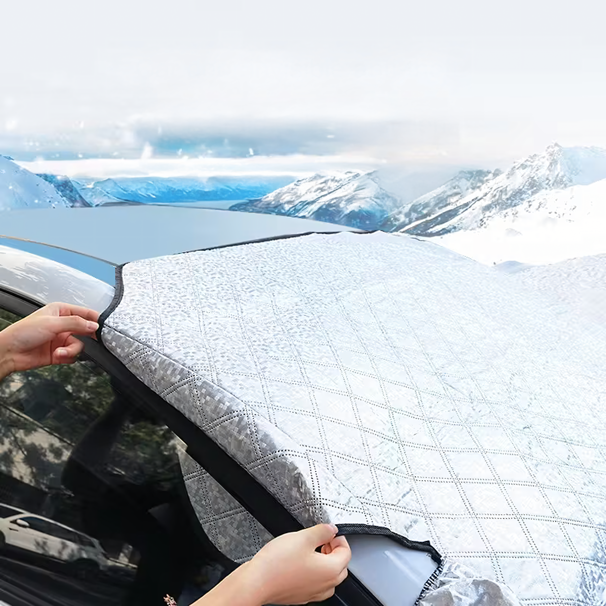 Osłona Mata Antyszronowa Przeciwszronowa na Szybę Lusterka Auta Duża 235 cm - obrazek 3