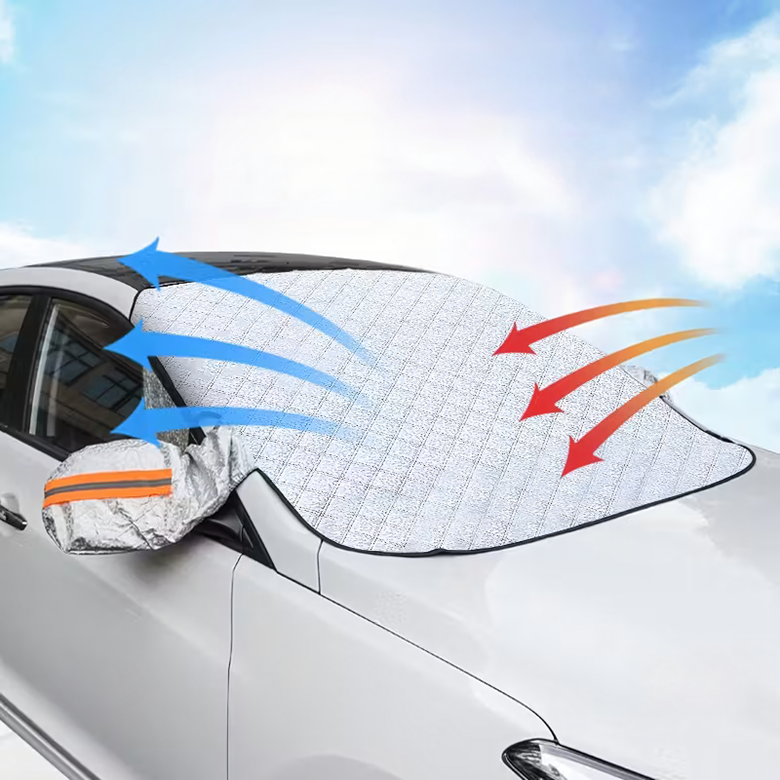 Osłona Mata Antyszronowa Przeciwszronowa na Szybę Lusterka Auta Duża 235 cm - obrazek 4