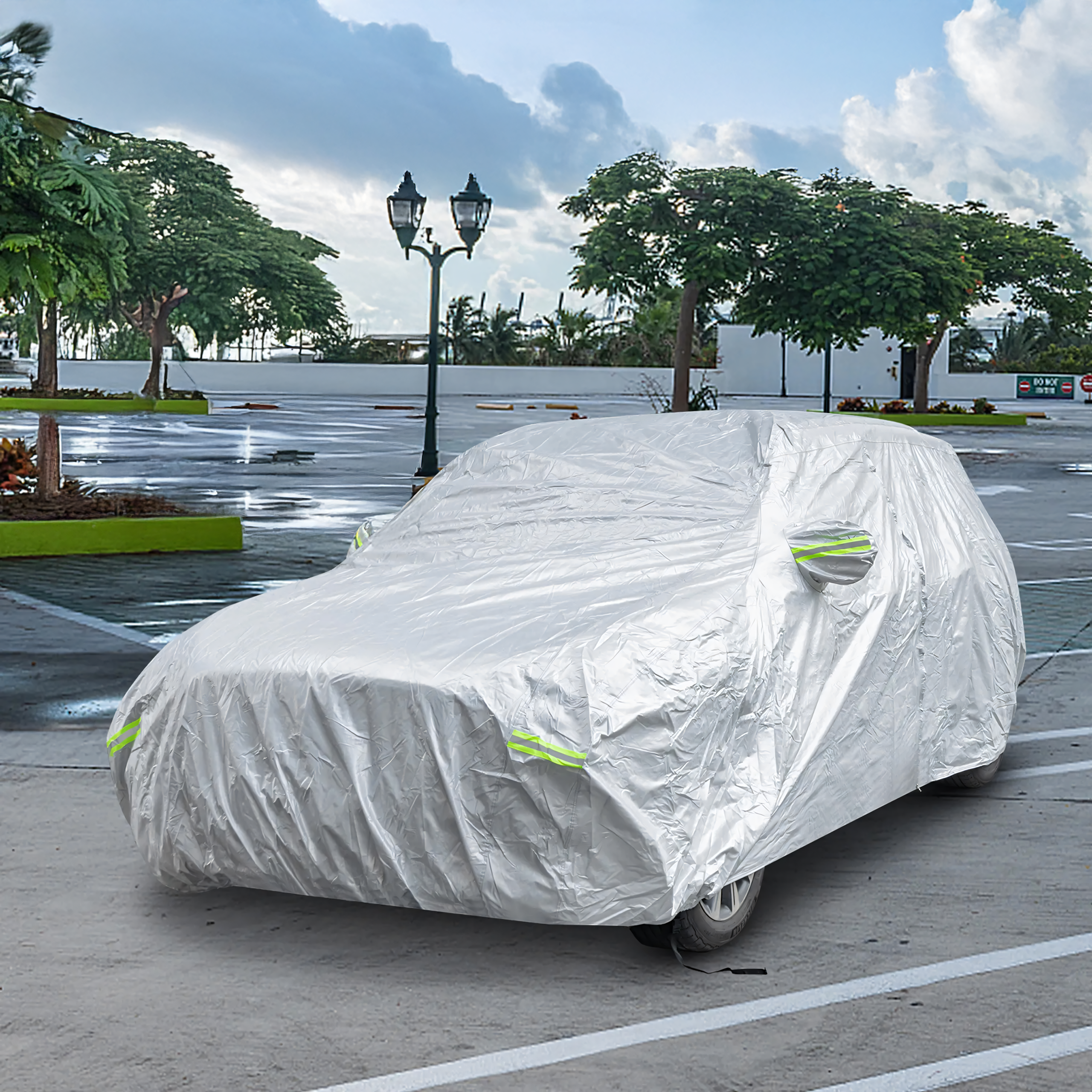Duży Pokrowiec Plandeka Wodoodporna na Samochód Całoroczna 5,05x1,9x1,5m - obrazek 10