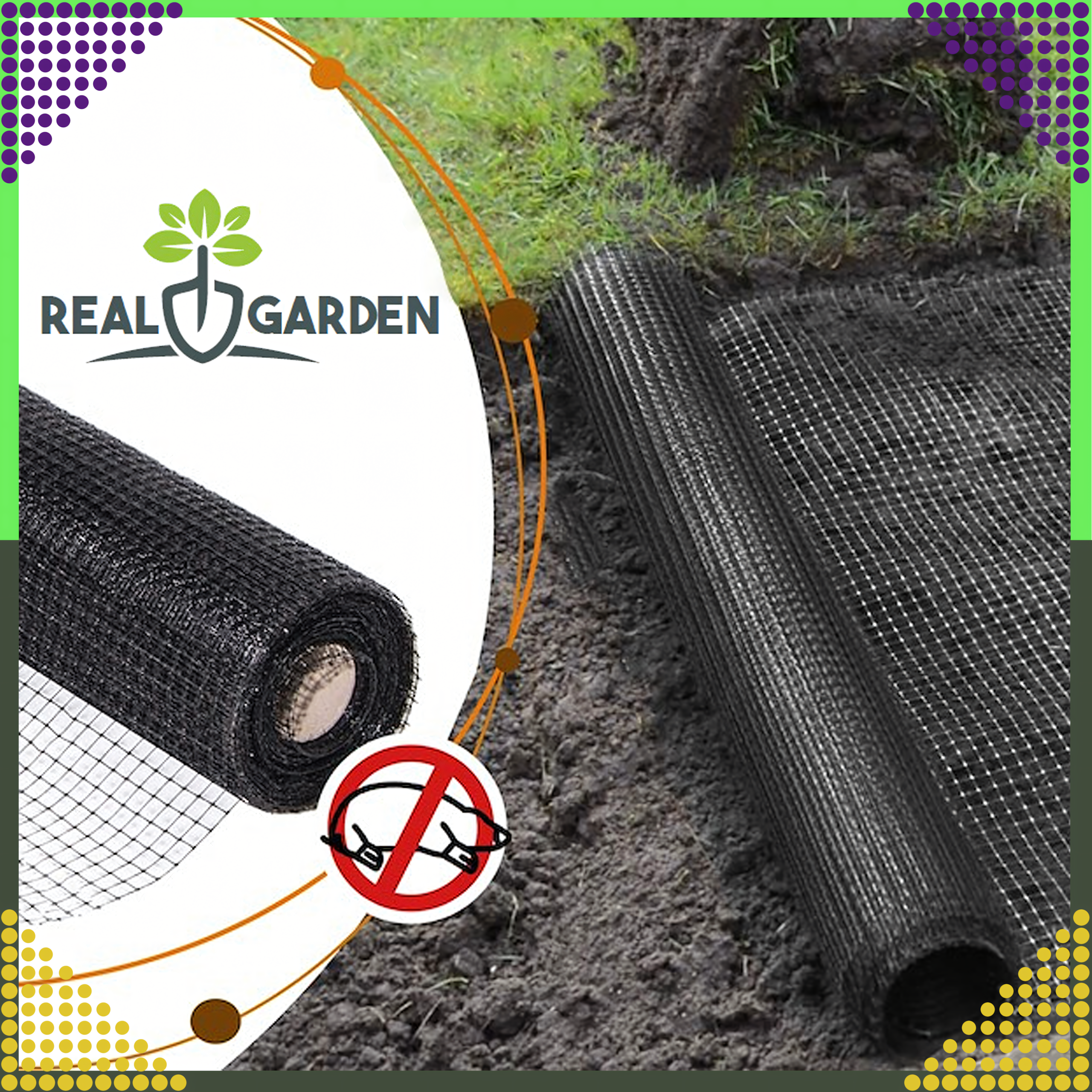 Siatka na Krety Przeciw Kretom Mocna 2x200m 30g Gęsta Wytrzymała + 100 Kotw - obrazek 8