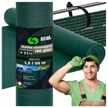 Siatka Cieniująca 1,5x50m Maskująca 95% Osłona Mata Na ogrodzenie Płot 180g
