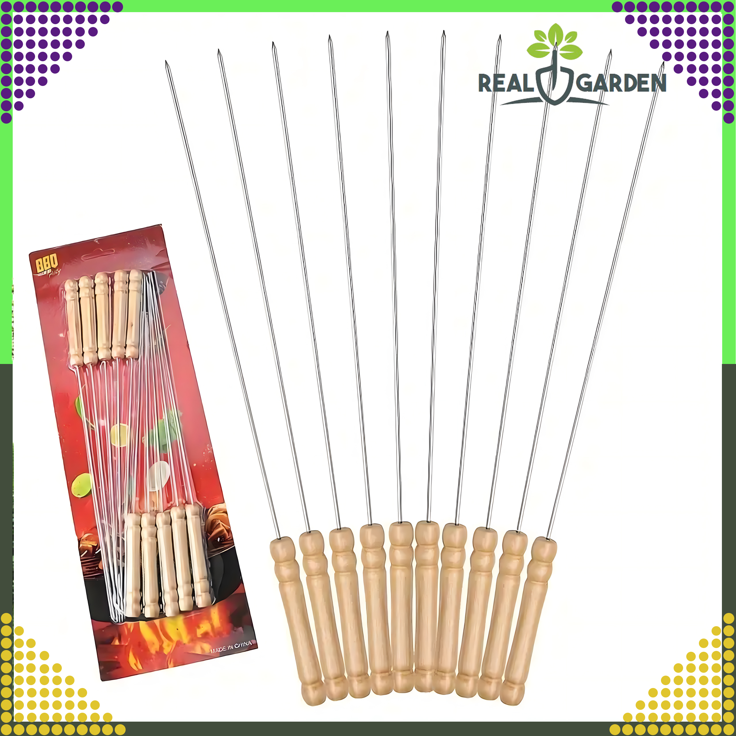 Szpikulce Patyki do Szaszłyków Szpikulec do Grilla Metalowe 10 szt 30 cm