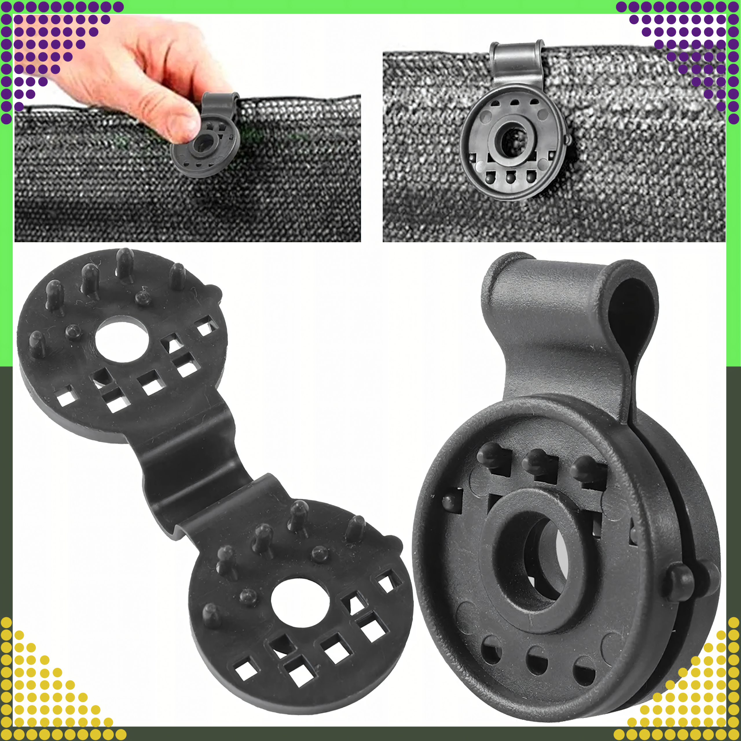 Klipsy Uchwyty Zaczepy Mocujące do Siatki Cieniującej Osłonowej 20 szt - obrazek 7