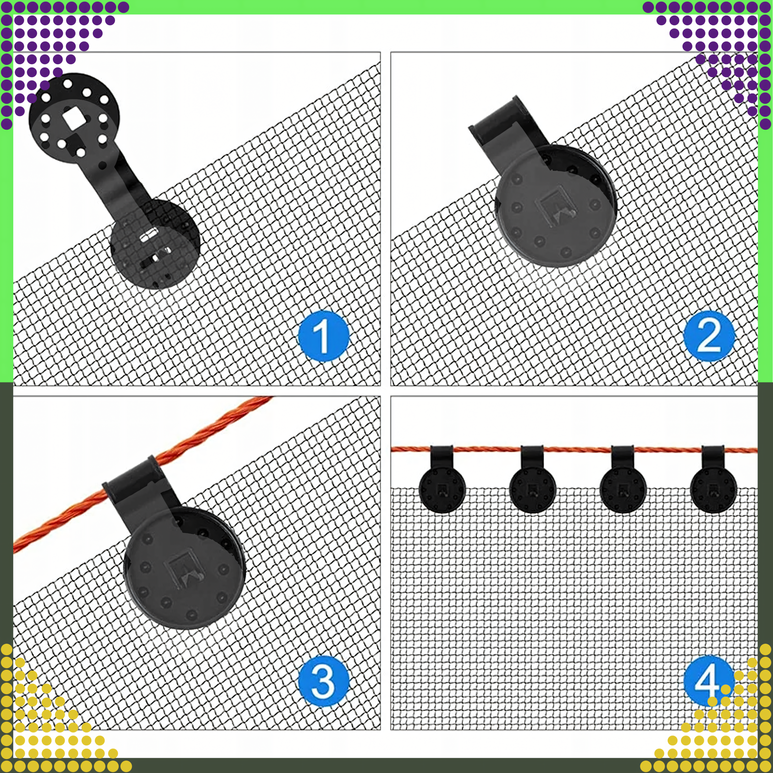 Klipsy Uchwyty Zaczepy Mocujące do Siatki Cieniującej Osłonowej 20 szt - obrazek 11
