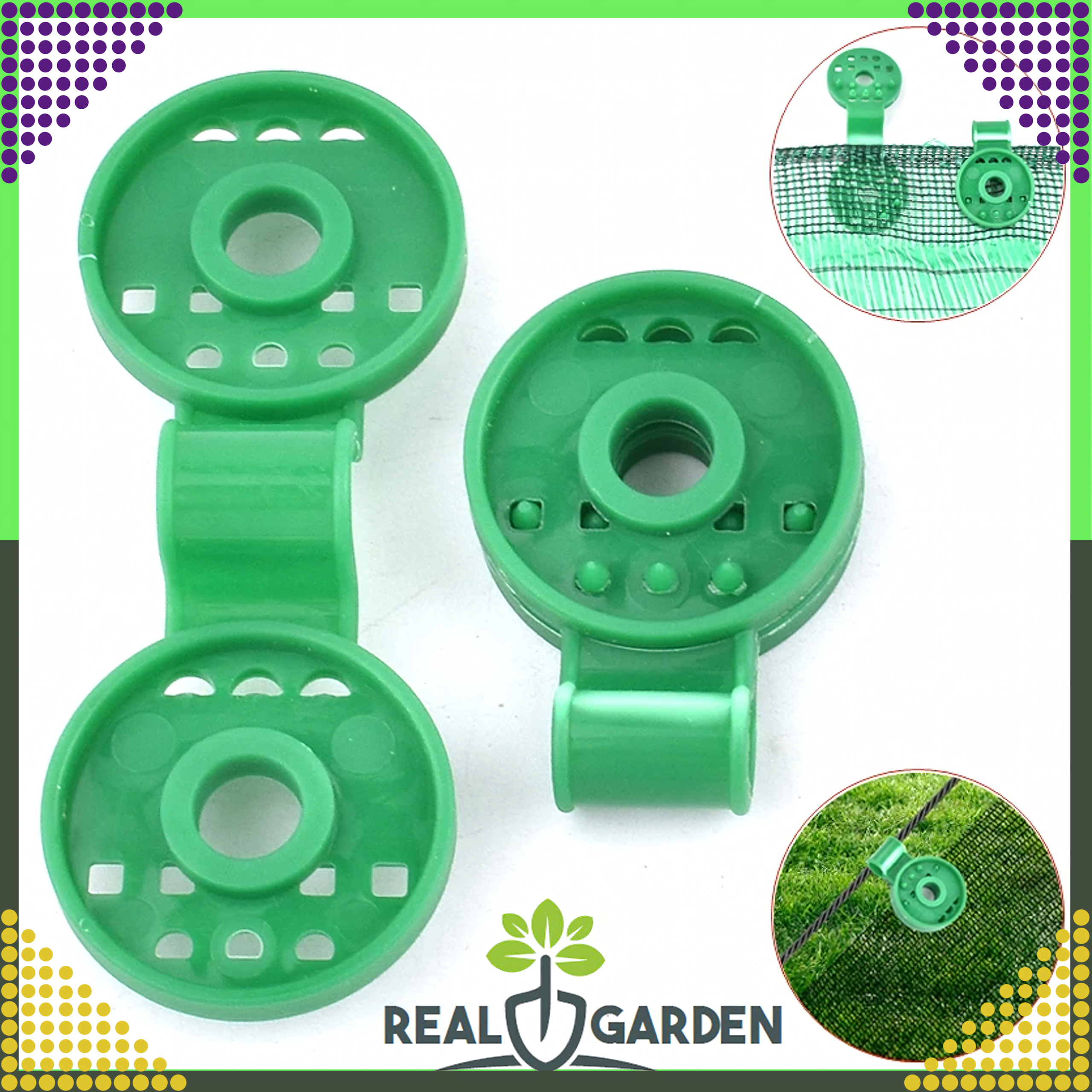 Klipsy Uchwyty Zaczepy do Siatki Cieniującej Osłonowej Ogrodu 20szt Zielony - obrazek 5