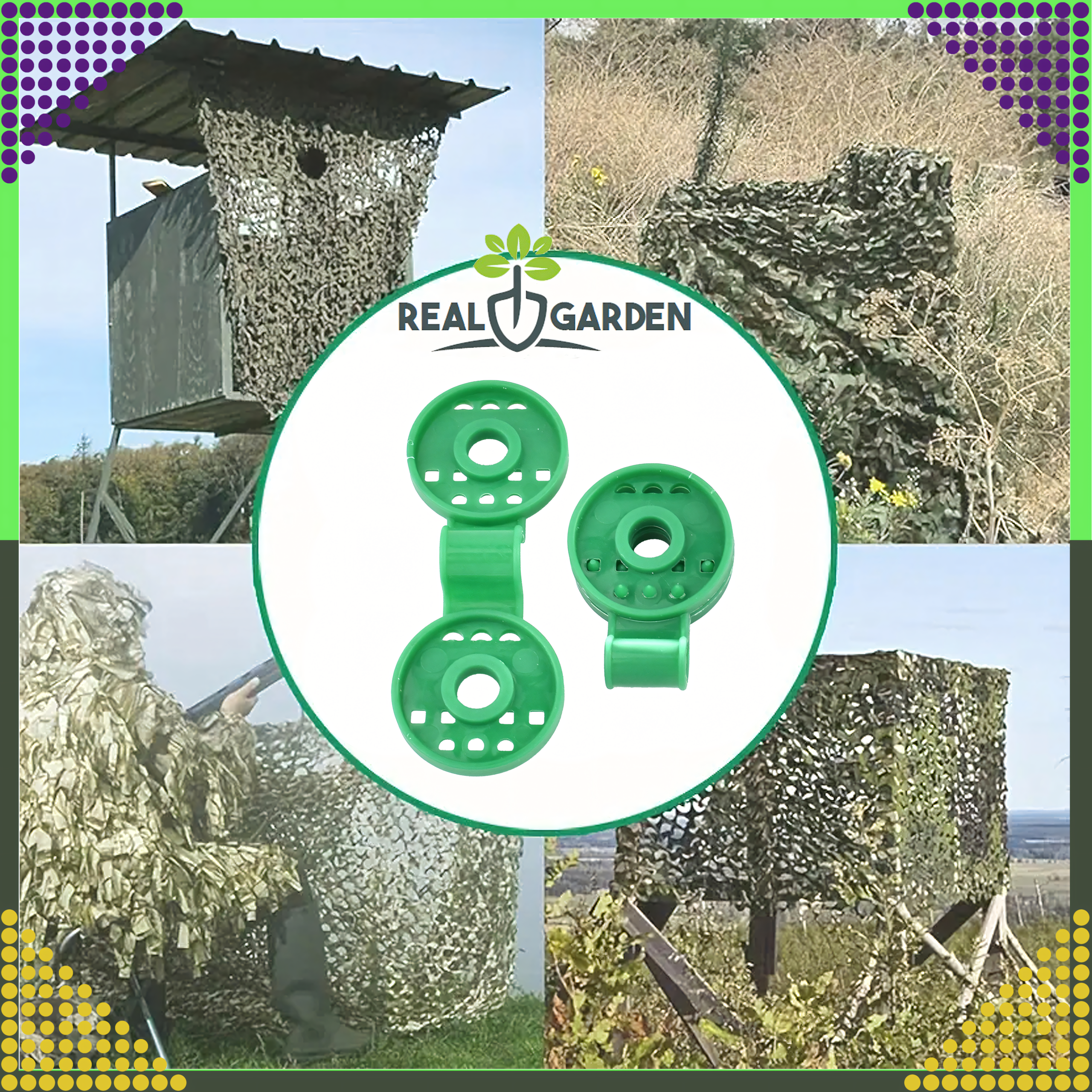 Klipsy Uchwyty Zaczepy do Siatki Cieniującej Osłonowej Ogrodu 20szt Zielony - obrazek 11