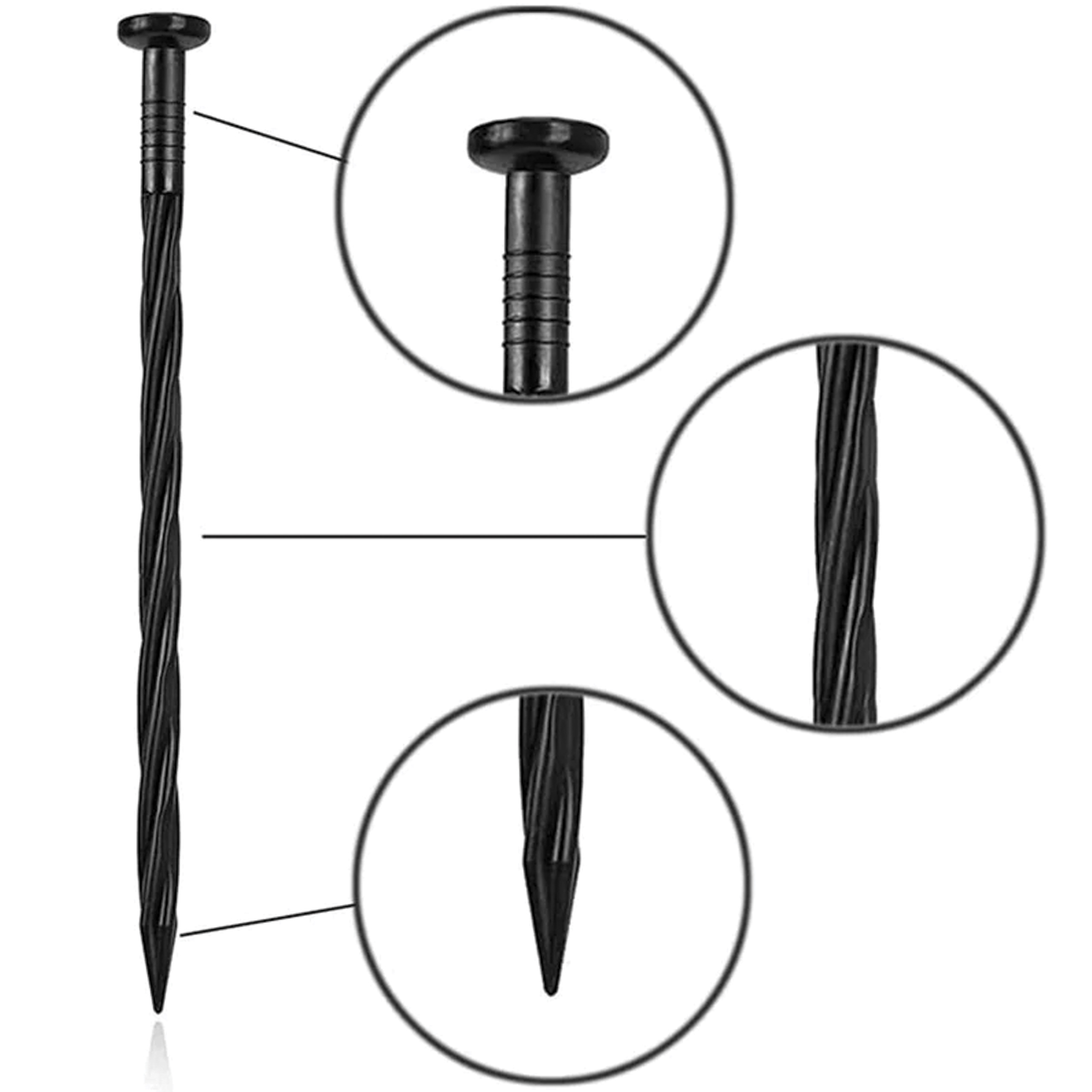 ZESTAW OBRZEŻE TRAWNIKOWE OGRODOWE 40x50x20m 30 KOŁKÓW KOTEW CZARNE - obrazek 4