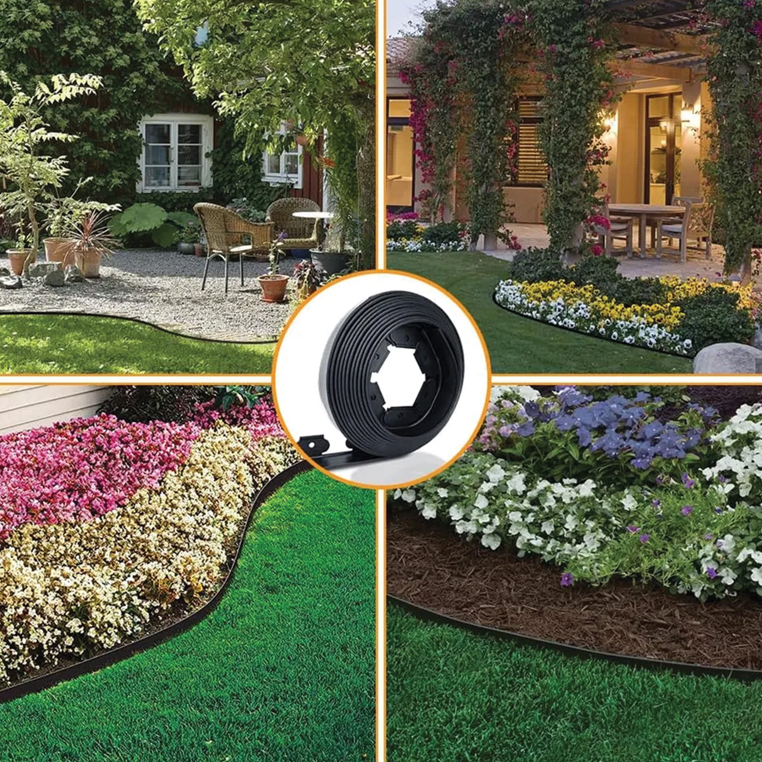 ZESTAW OBRZEŻE TRAWNIKOWE OGRODOWE 40x50x20m 30 KOŁKÓW KOTEW CZARNE - obrazek 8