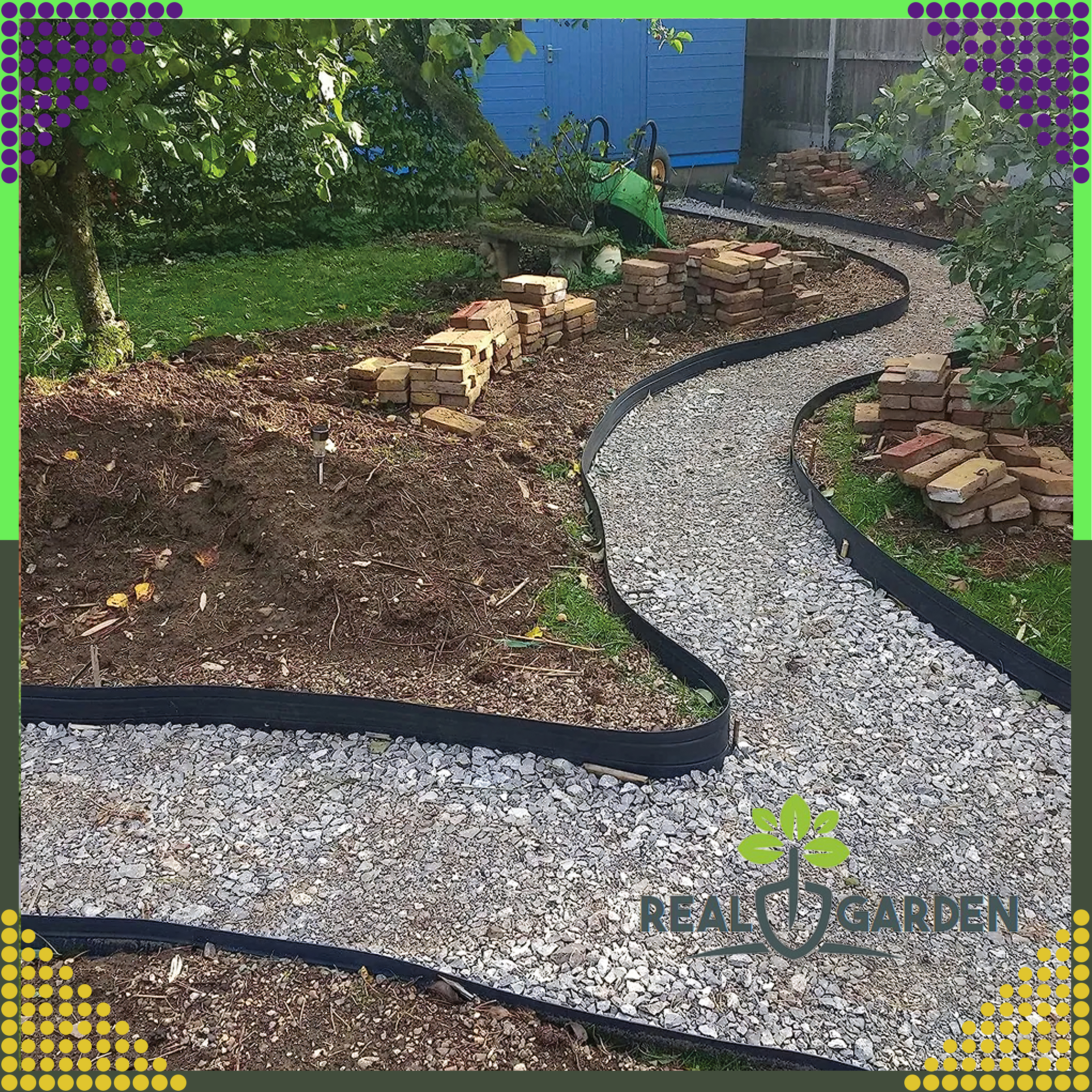 Zestaw Obrzeże Trawnikowe Ogrodowe 60x50x10m 30 Kołków Kotew Kotw Czarne - obrazek 4