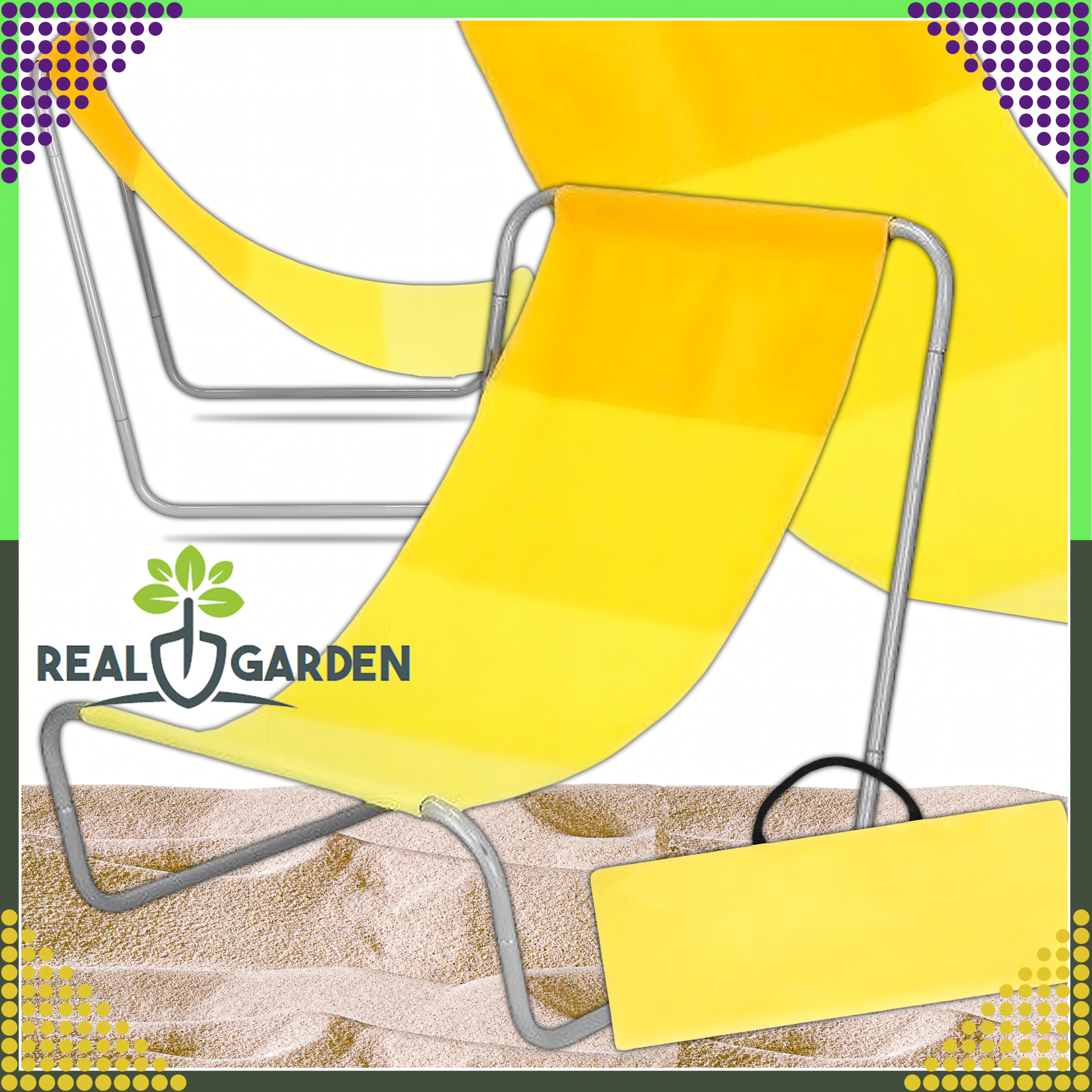 Leżak Ogrodowy Składany Turystyczny Krzeszło Przenośne Plażowe + Torba - obrazek 3