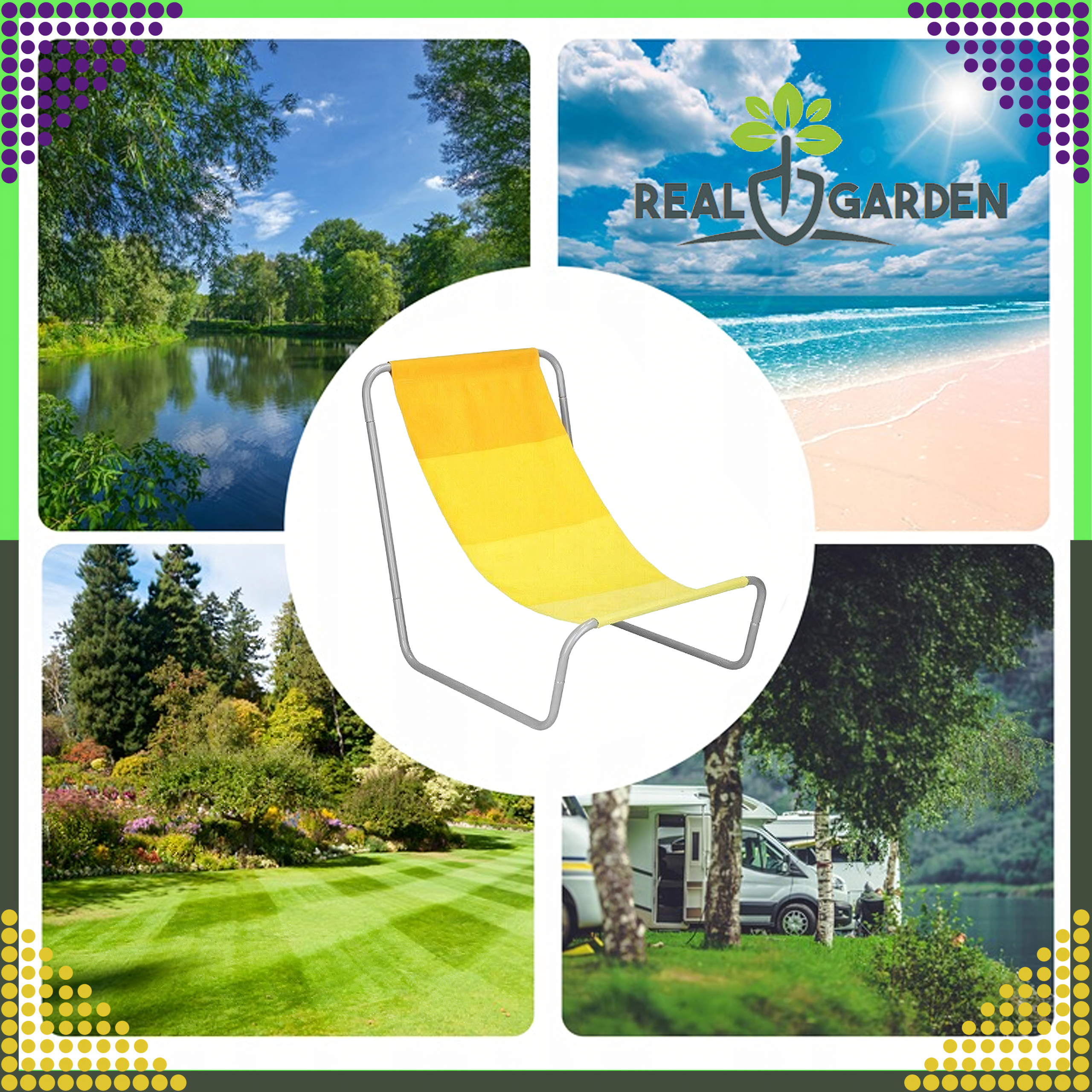 Leżak Ogrodowy Składany Turystyczny Krzeszło Przenośne Plażowe + Torba - obrazek 5