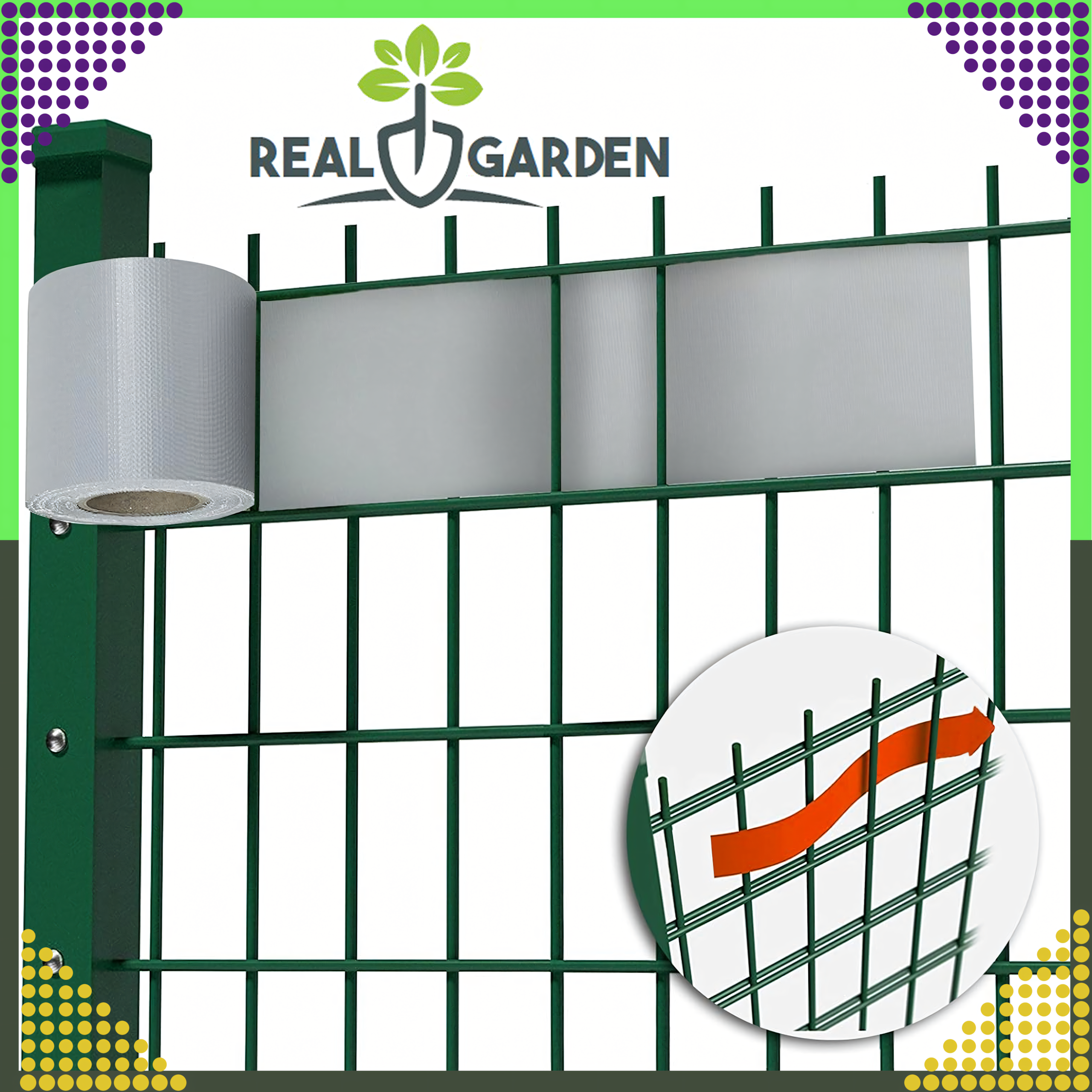 Taśma Ogrodzeniowa Jasnoszara 19cmx35m Osłona Panelowa na Ogrodzenie Płot UV - obrazek 4