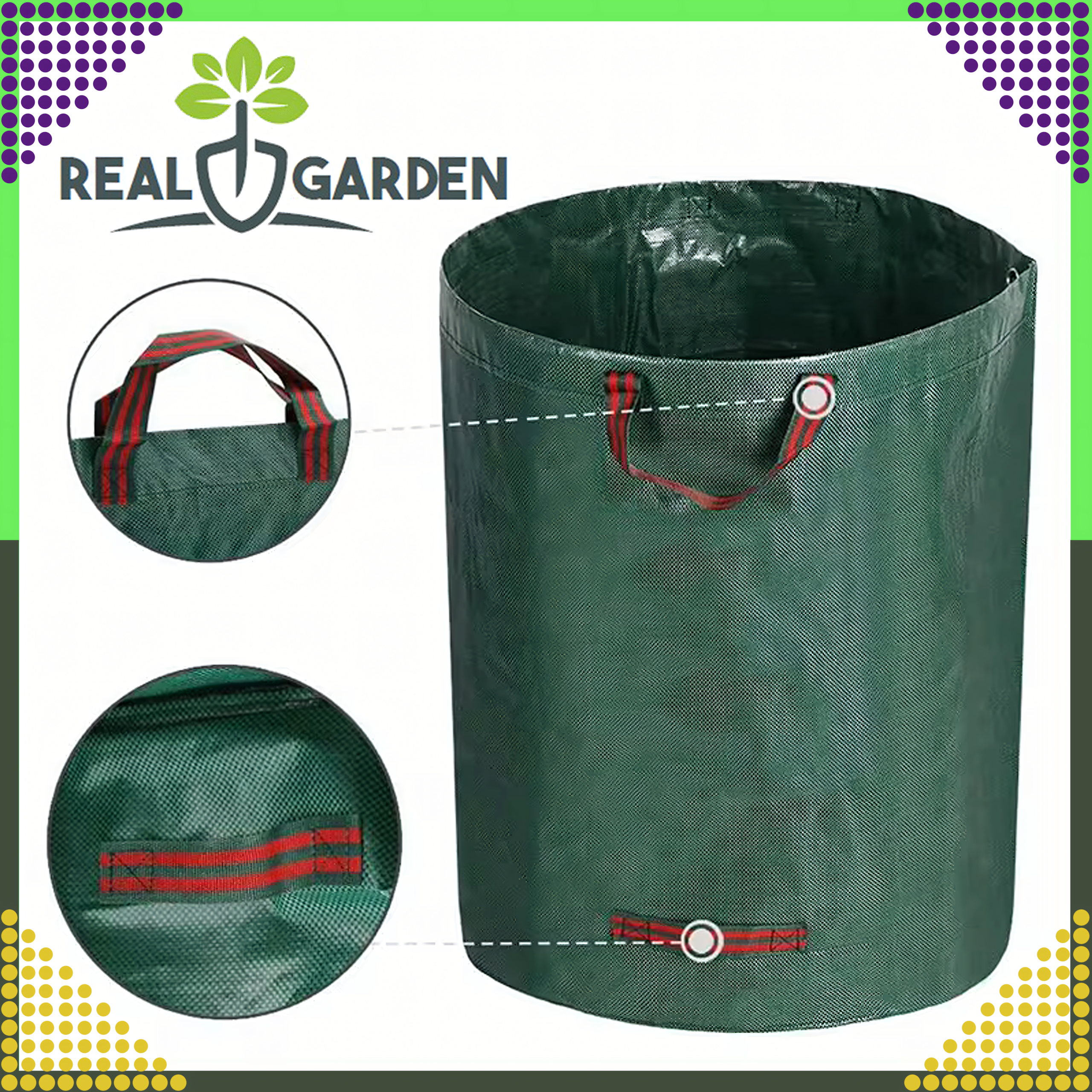 Worek Ogrodowy Torba Ogrodowa Pojemnik na Liście Trawę Duży mocny 120L - obrazek 7