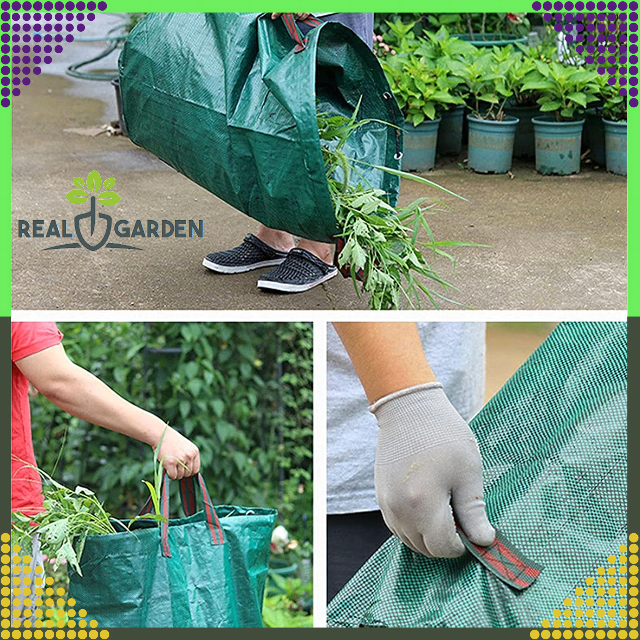 Worek Ogrodowy Torba Ogrodowa Pojemnik na Liście Trawę Duży mocny 120L - obrazek 9