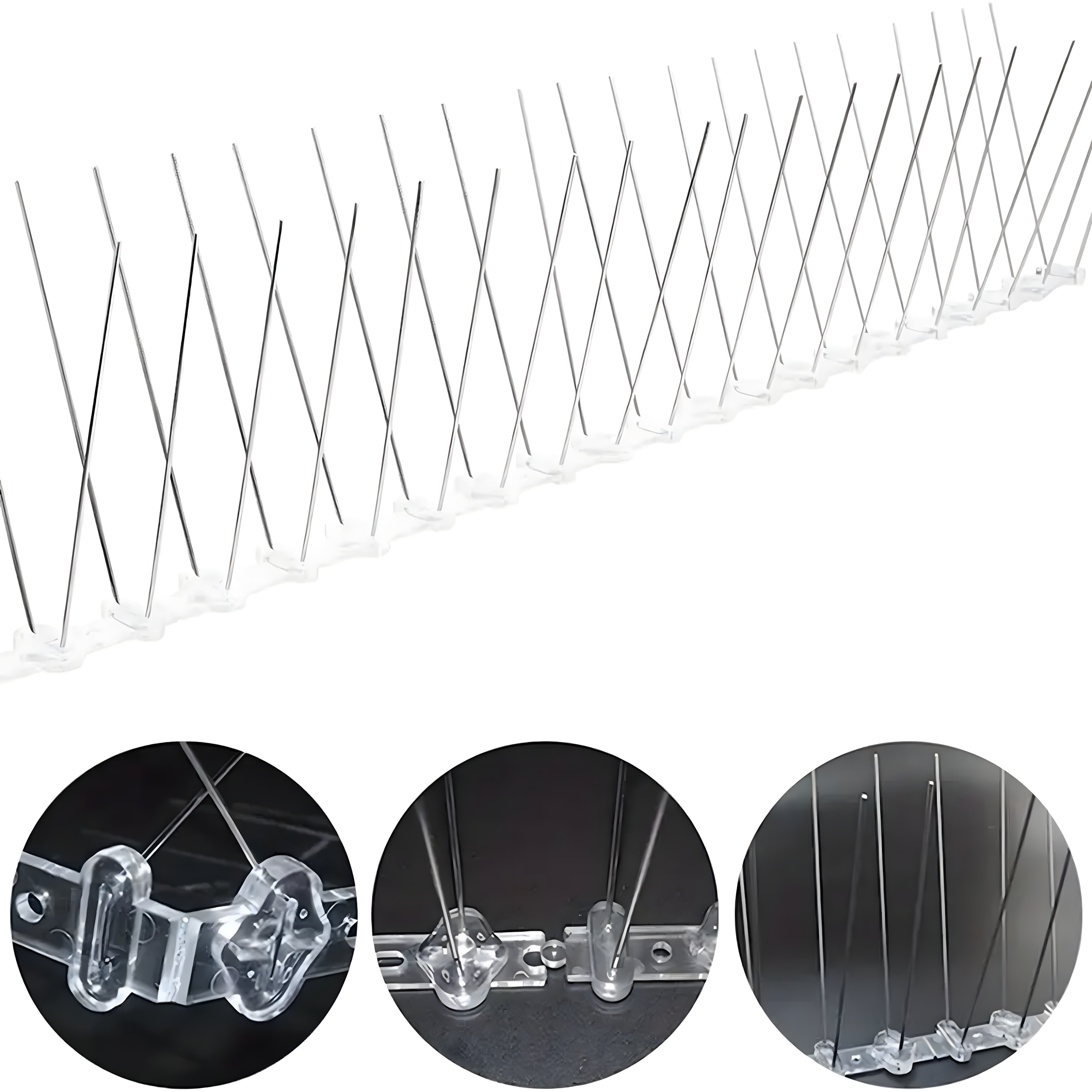 100 x METALOWE STALOWE NIERDZEWNE KOLCE NA PTAKI GOŁĘBIE WRÓBLE NA PARAPET GZYMS 50CM - obrazek 6