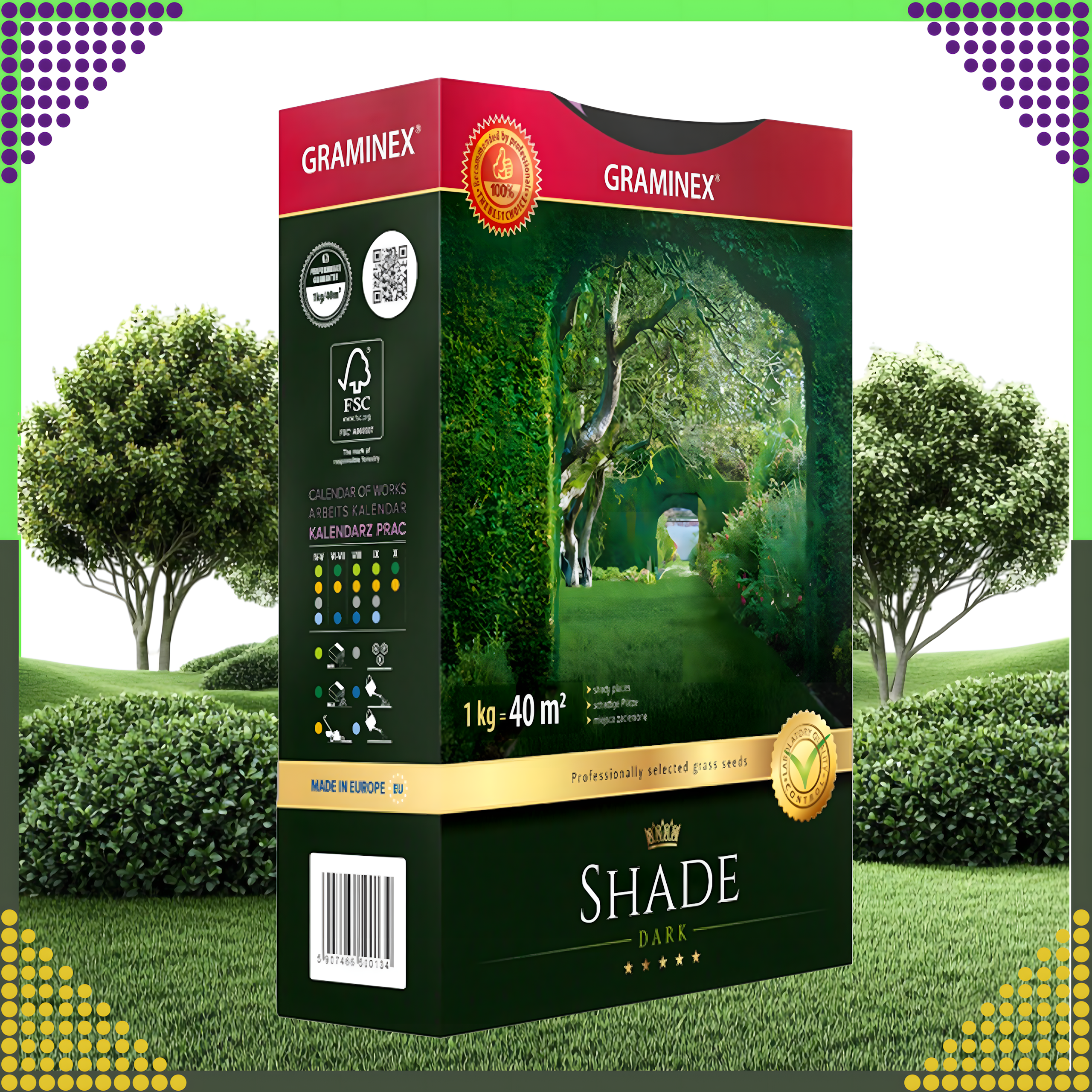 Premium Trawa Nasiona Mieszanka SHADE 1kg 40m Zaciemnione Miejsca do Cienia - obrazek 4