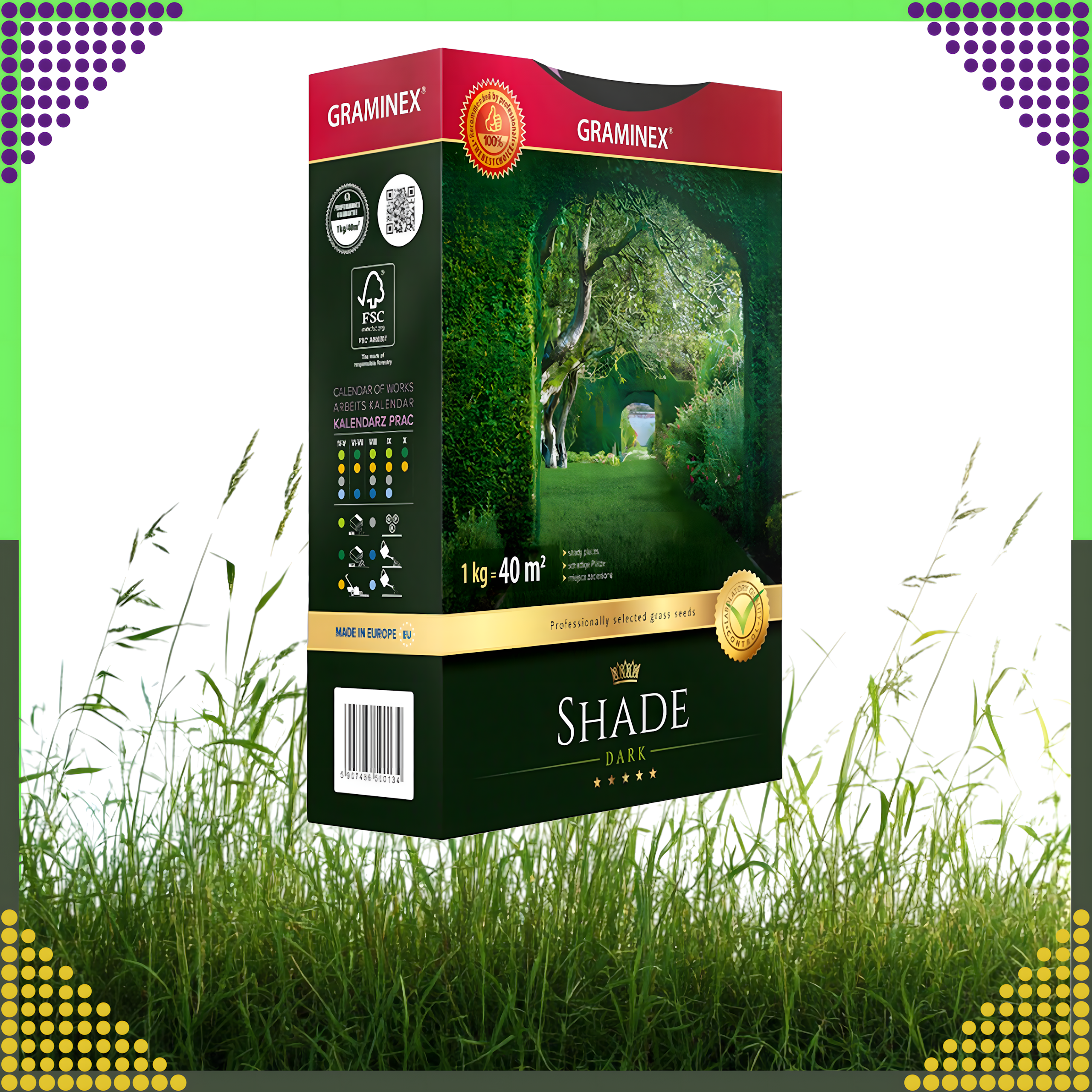 Premium Trawa Nasiona Mieszanka SHADE 1kg 40m Zaciemnione Miejsca do Cienia - obrazek 5