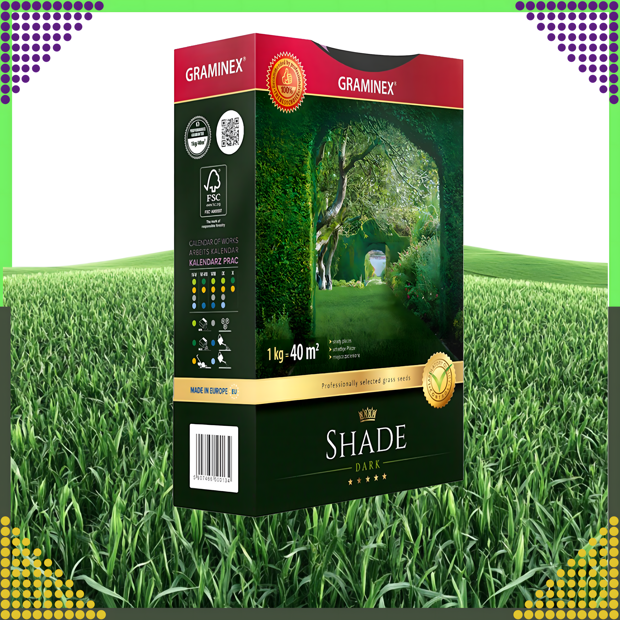 Premium Trawa Nasiona Mieszanka SHADE 1kg 40m Zaciemnione Miejsca do Cienia - obrazek 11