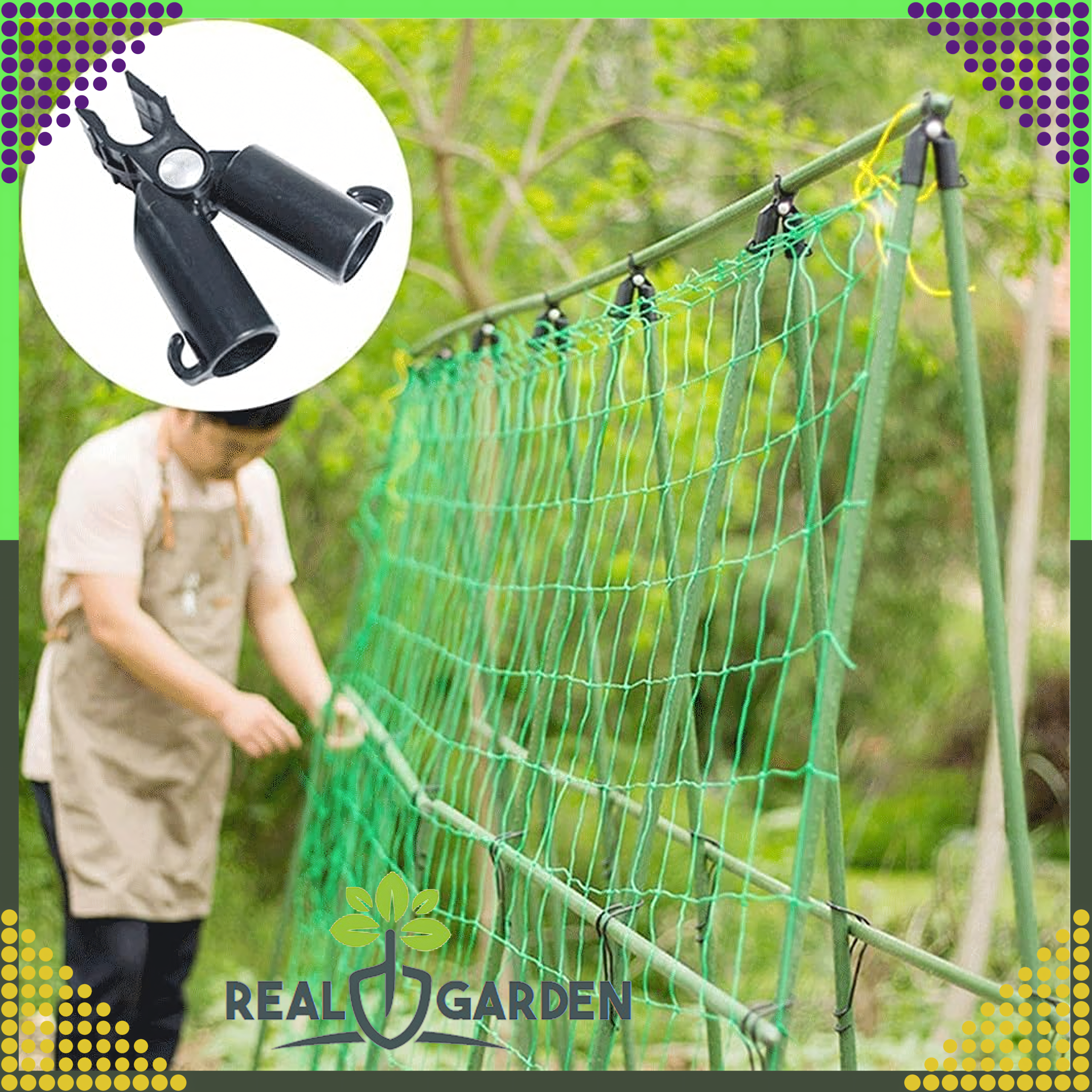 Łącznik Szczytowy Trójnik Zawiasowy do Tyczek Ogrodowych 9mm 10szt - obrazek 4