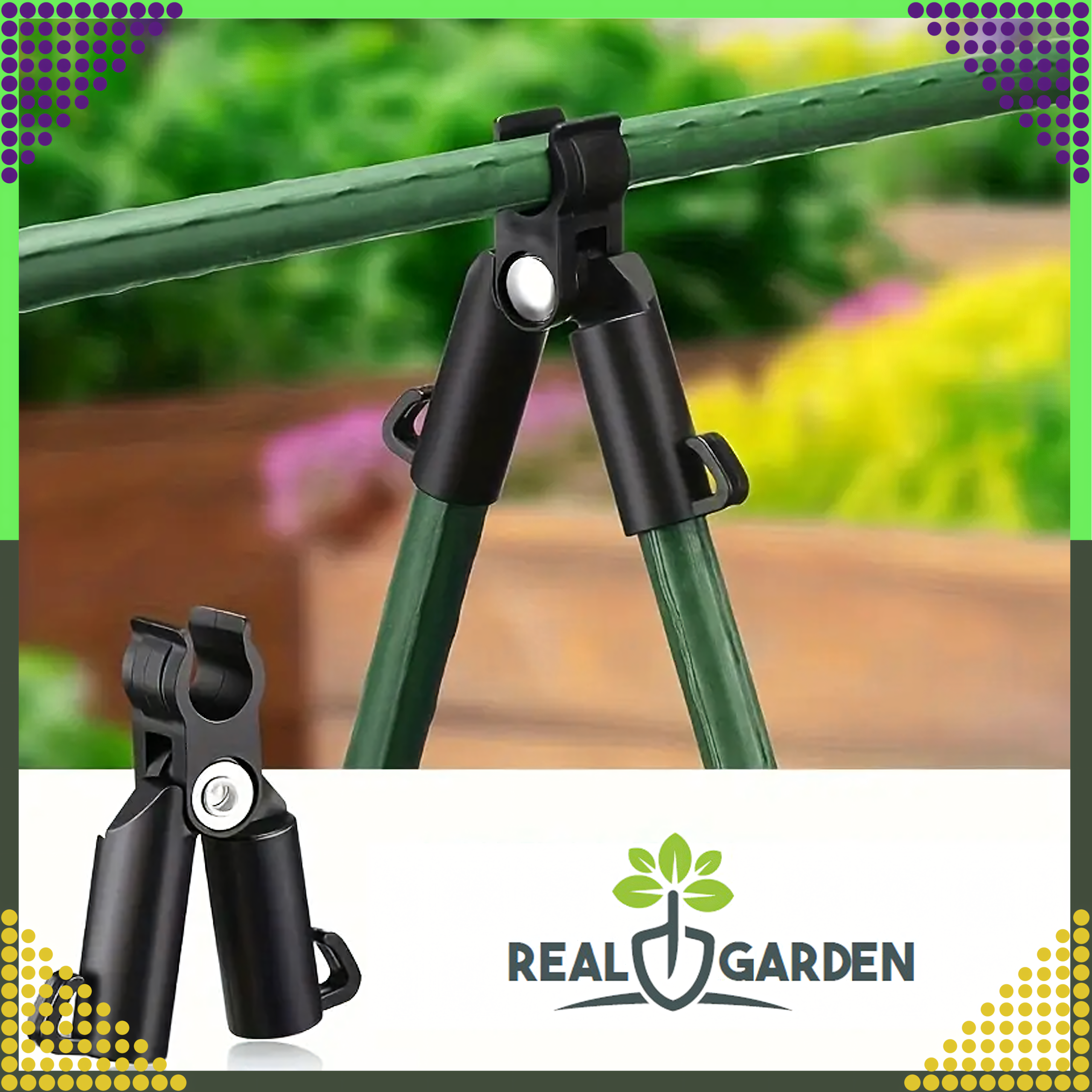 Łącznik Szczytowy Trójnik Zawiasowy do Tyczek Ogrodowych 9mm 10szt - obrazek 5