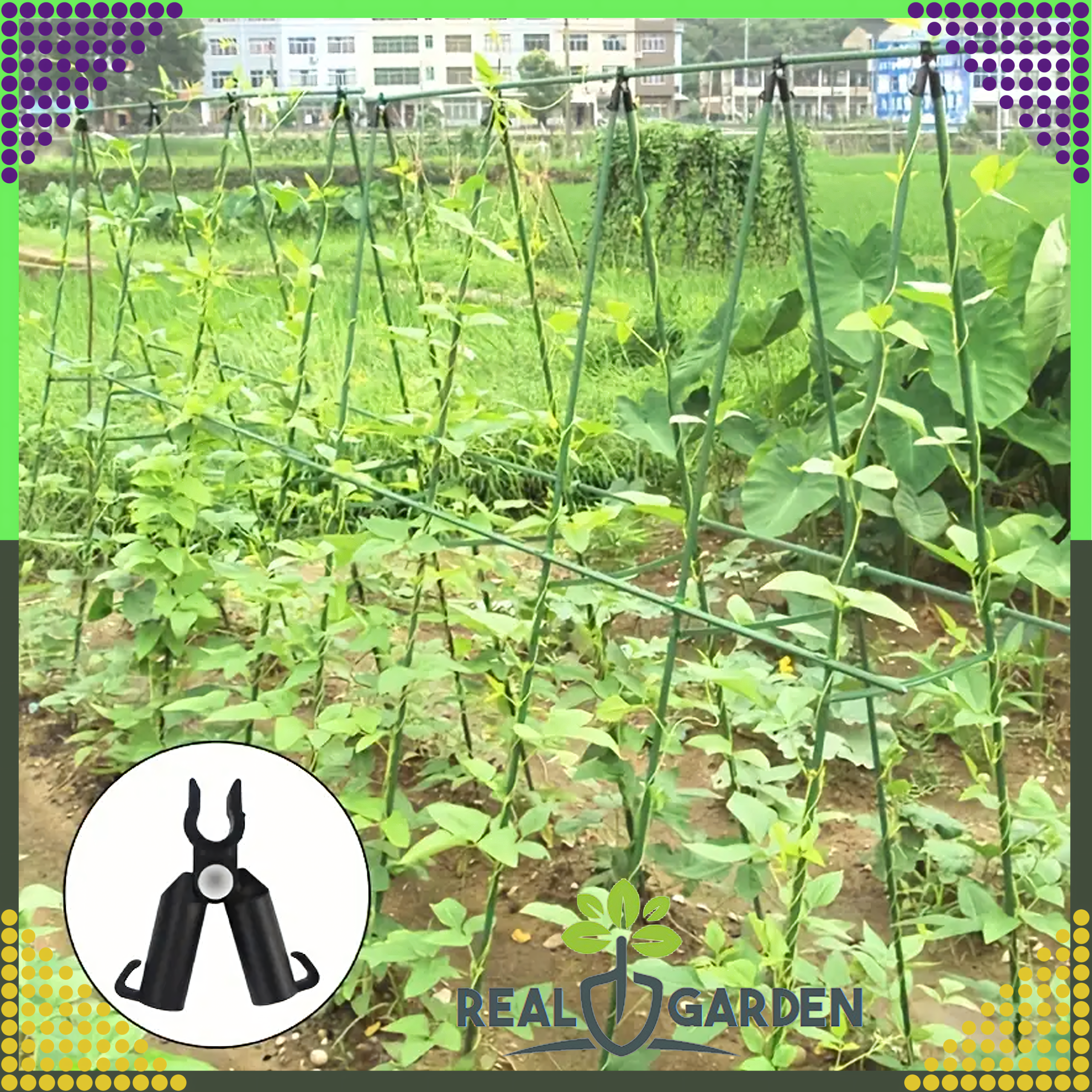 Łącznik Szczytowy Trójnik Zawiasowy do Tyczek Ogrodowych 9mm 10szt - obrazek 8