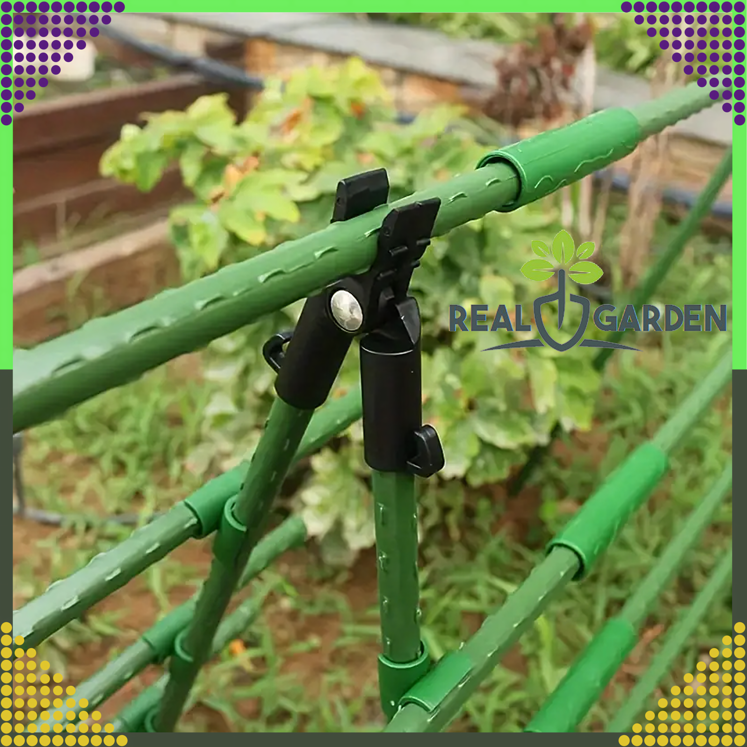 Łącznik Szczytowy Trójnik Zawiasowy do Tyczek Ogrodowych 9mm 10szt - obrazek 10