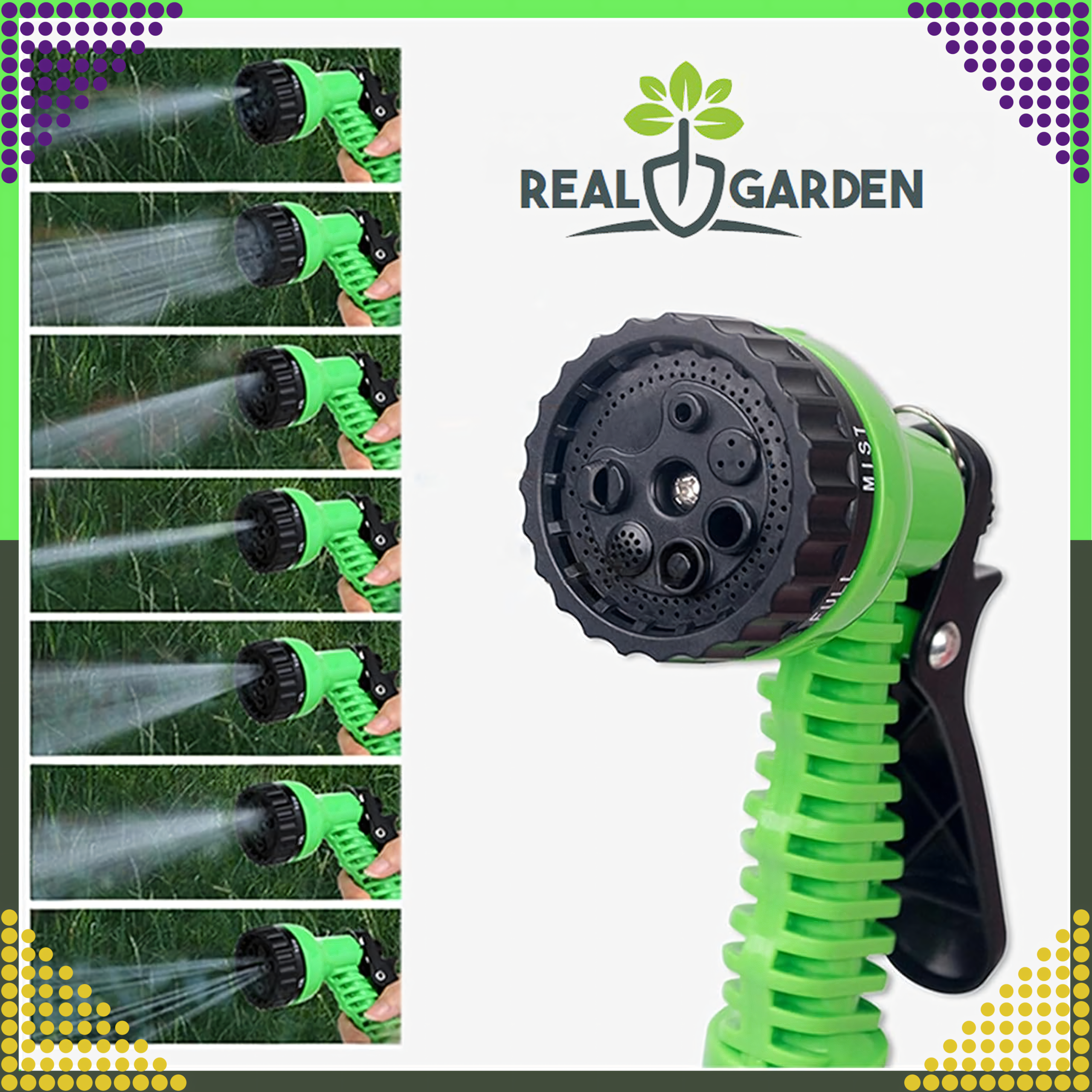 Wąż Ogrodowy Rozciągliwy Elastyczny 2,5-7,5m Złączki Pistolet Uniwersalny - obrazek 5