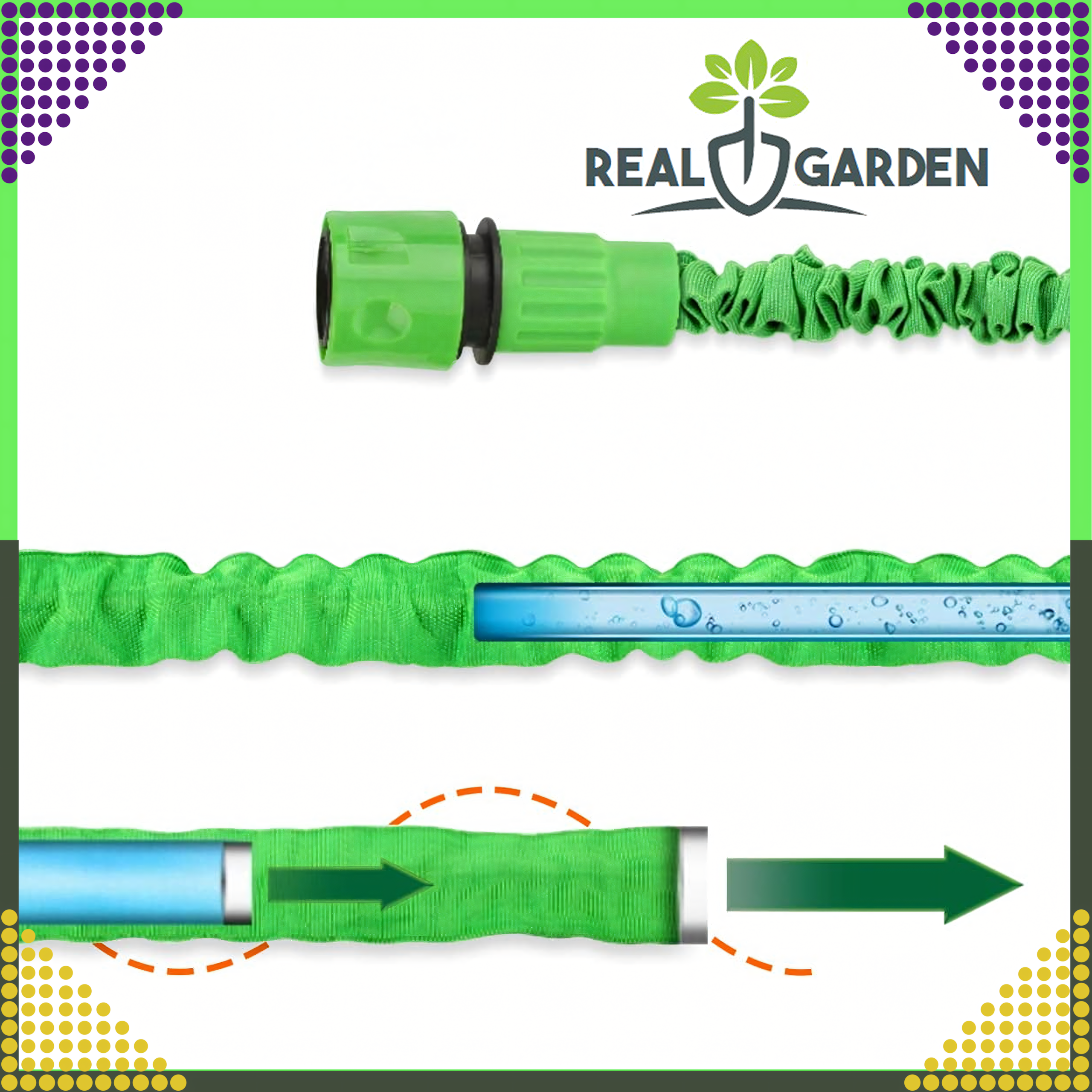 Wąż Ogrodowy Rozciągliwy Elastyczny 2,5-7,5m Złączki Pistolet Uniwersalny - obrazek 11