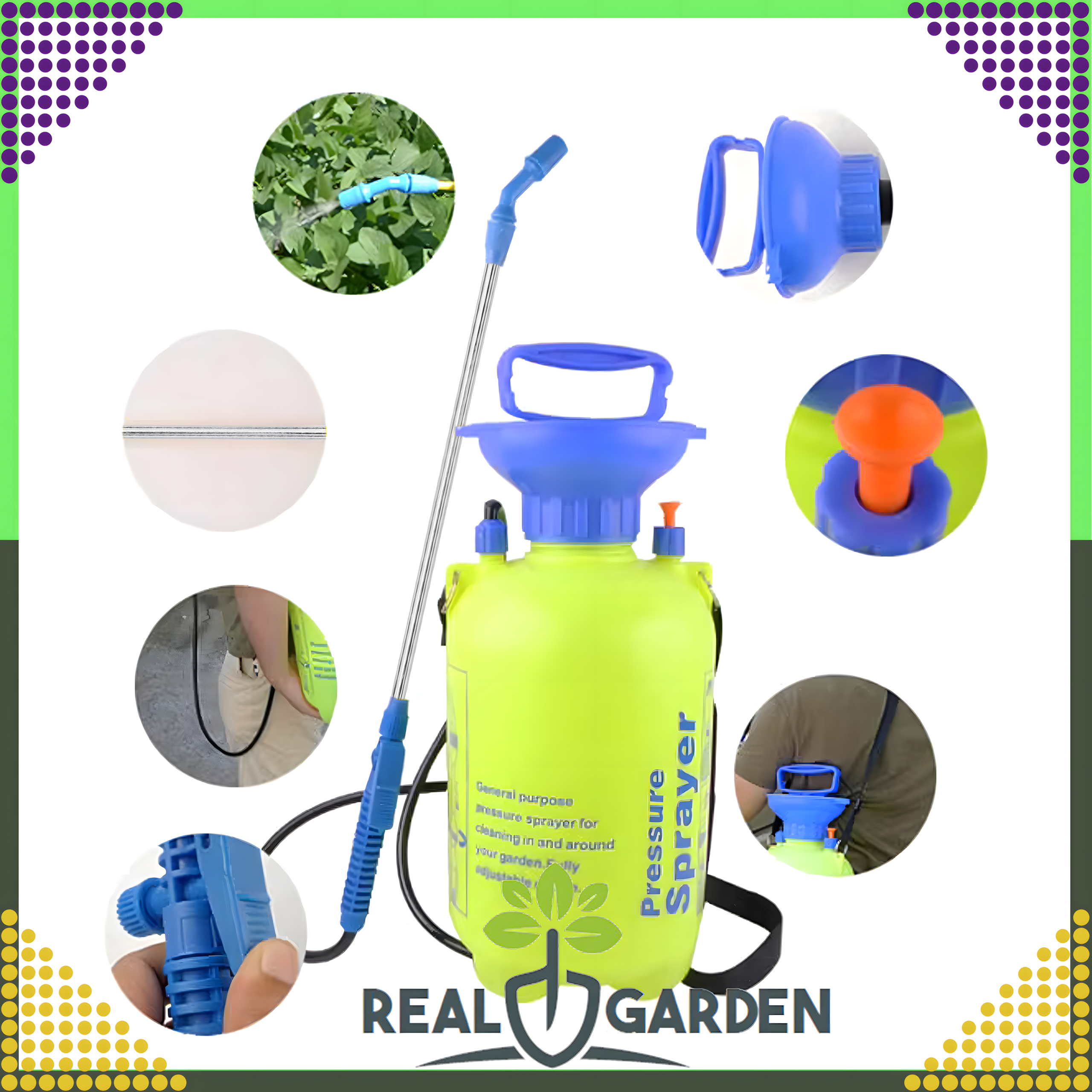 120x Opryskiwacz Spryskiwacz Ogrodowy Domowy Ręczny Ciśnieniowy 5L Lanca Szelki - obrazek 5