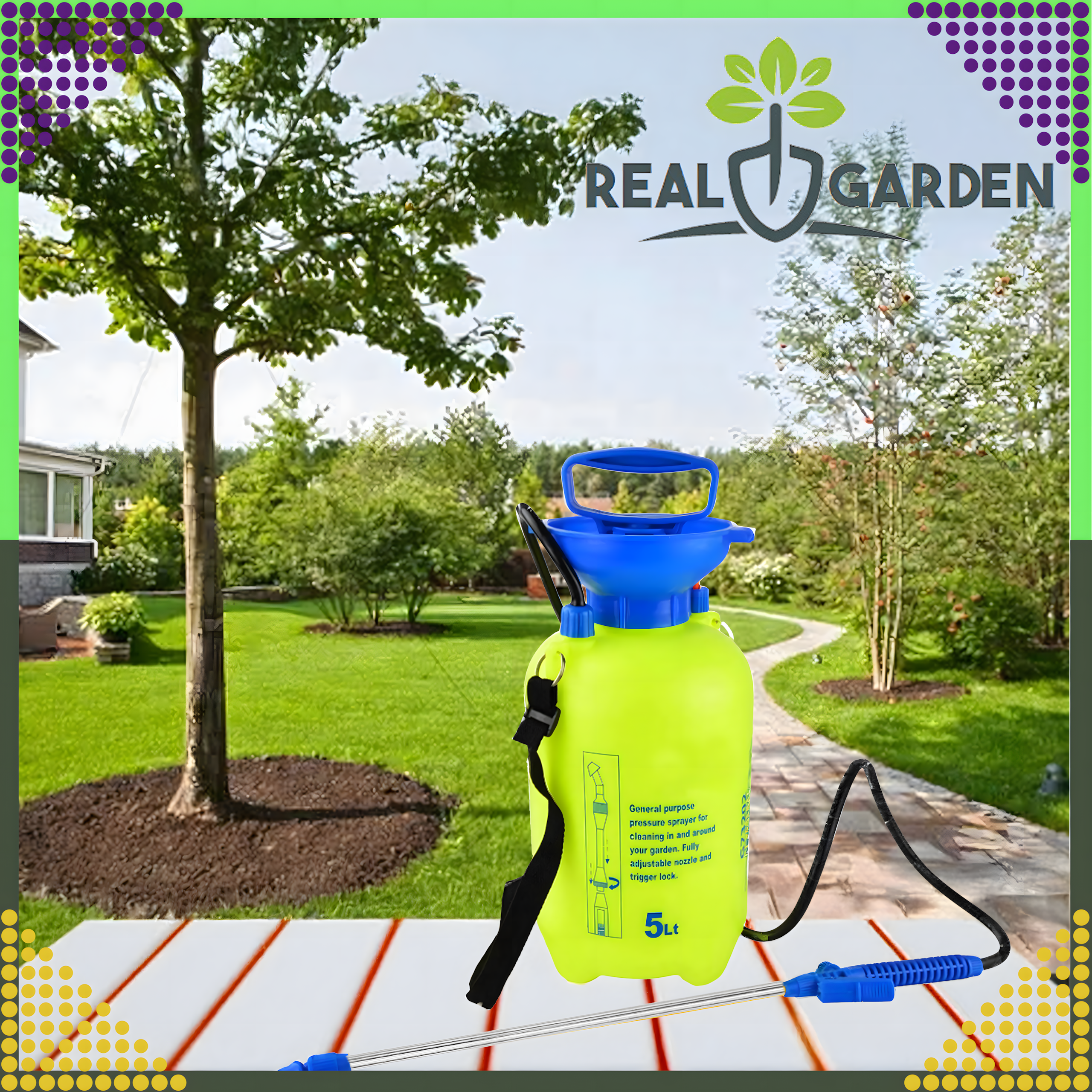 120x Opryskiwacz Spryskiwacz Ogrodowy Domowy Ręczny Ciśnieniowy 5L Lanca Szelki - obrazek 9