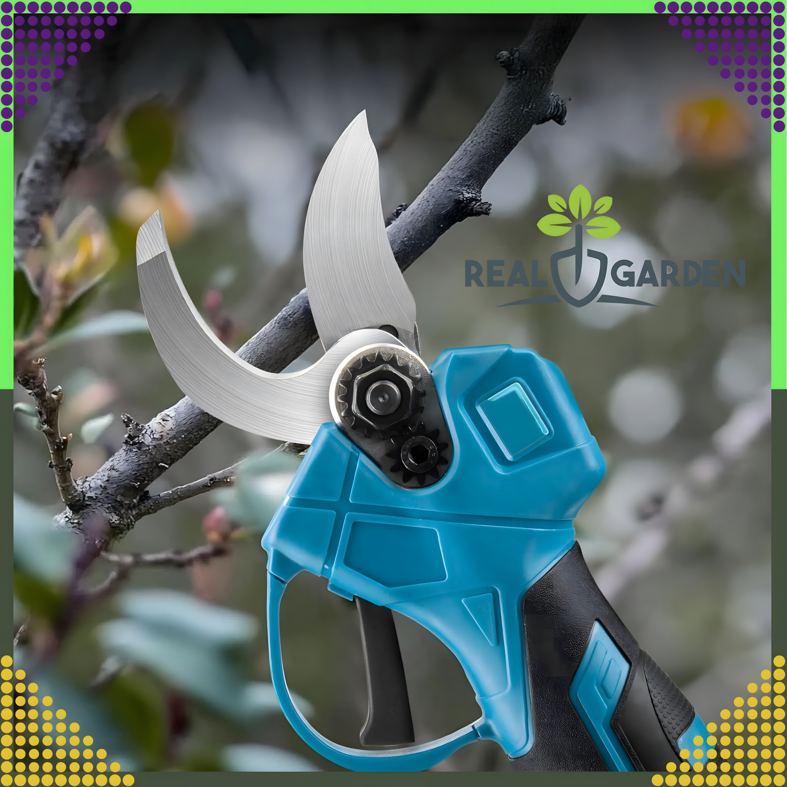 Sekator Ogrodowy do Krzewów Gałęzi Nożyce Ręczne Mocny 2 x Akumulator Zestaw - obrazek 5