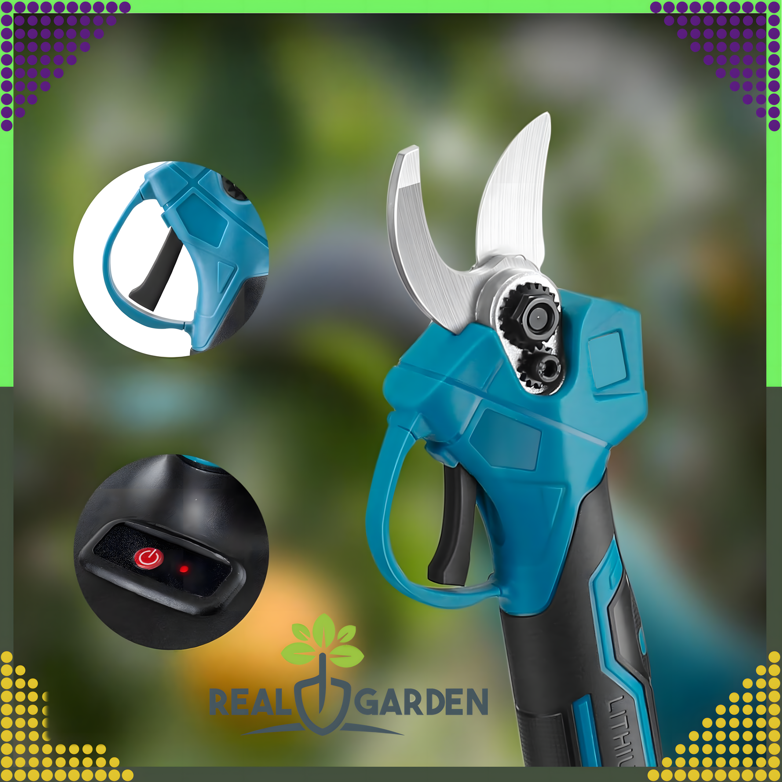 Sekator Ogrodowy do Krzewów Gałęzi Nożyce Ręczne Mocny 2 x Akumulator Zestaw - obrazek 6