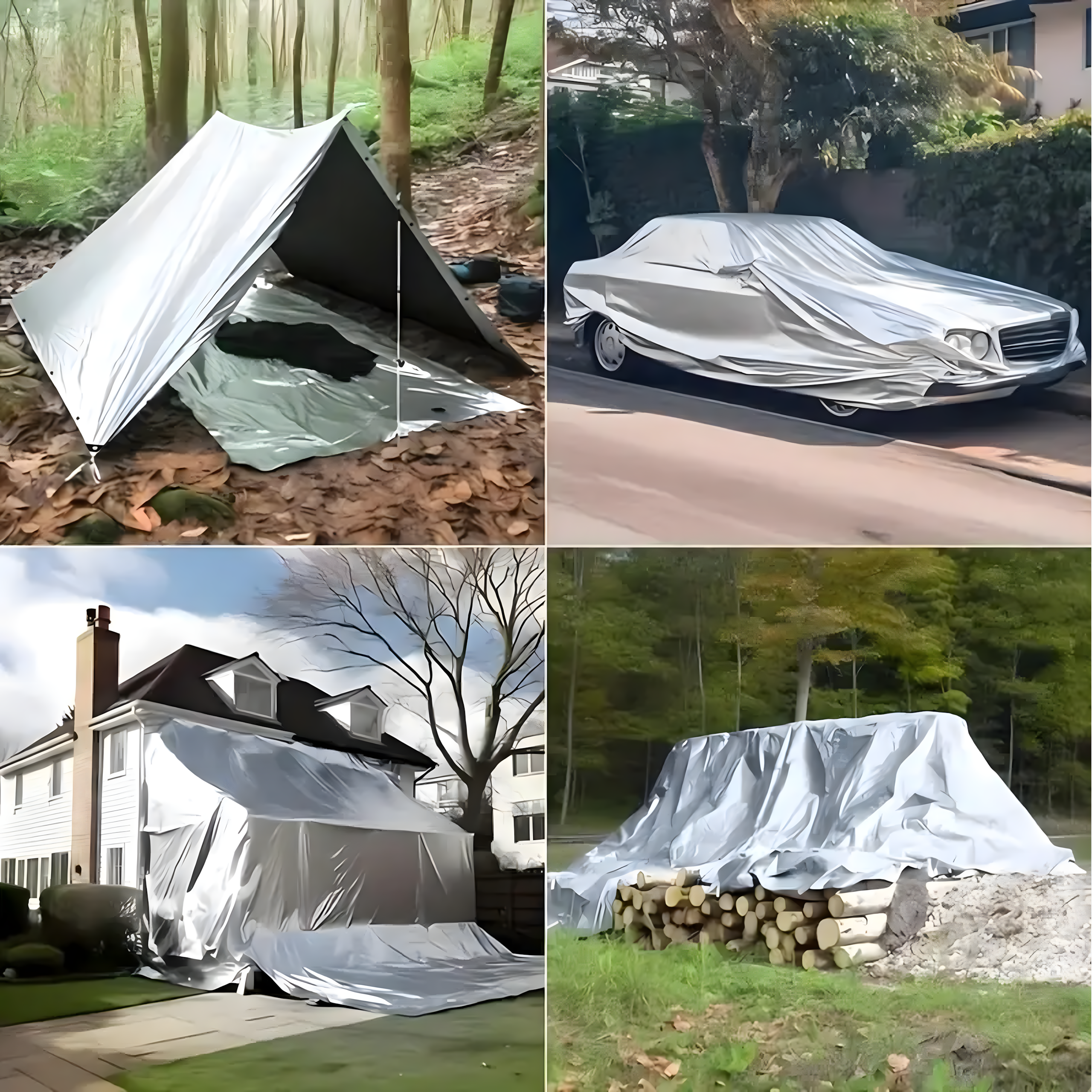 Plandeka Płachta Ochronna UV 4x5m 70g Okryciowa Mocna Uniwersalna - obrazek 7