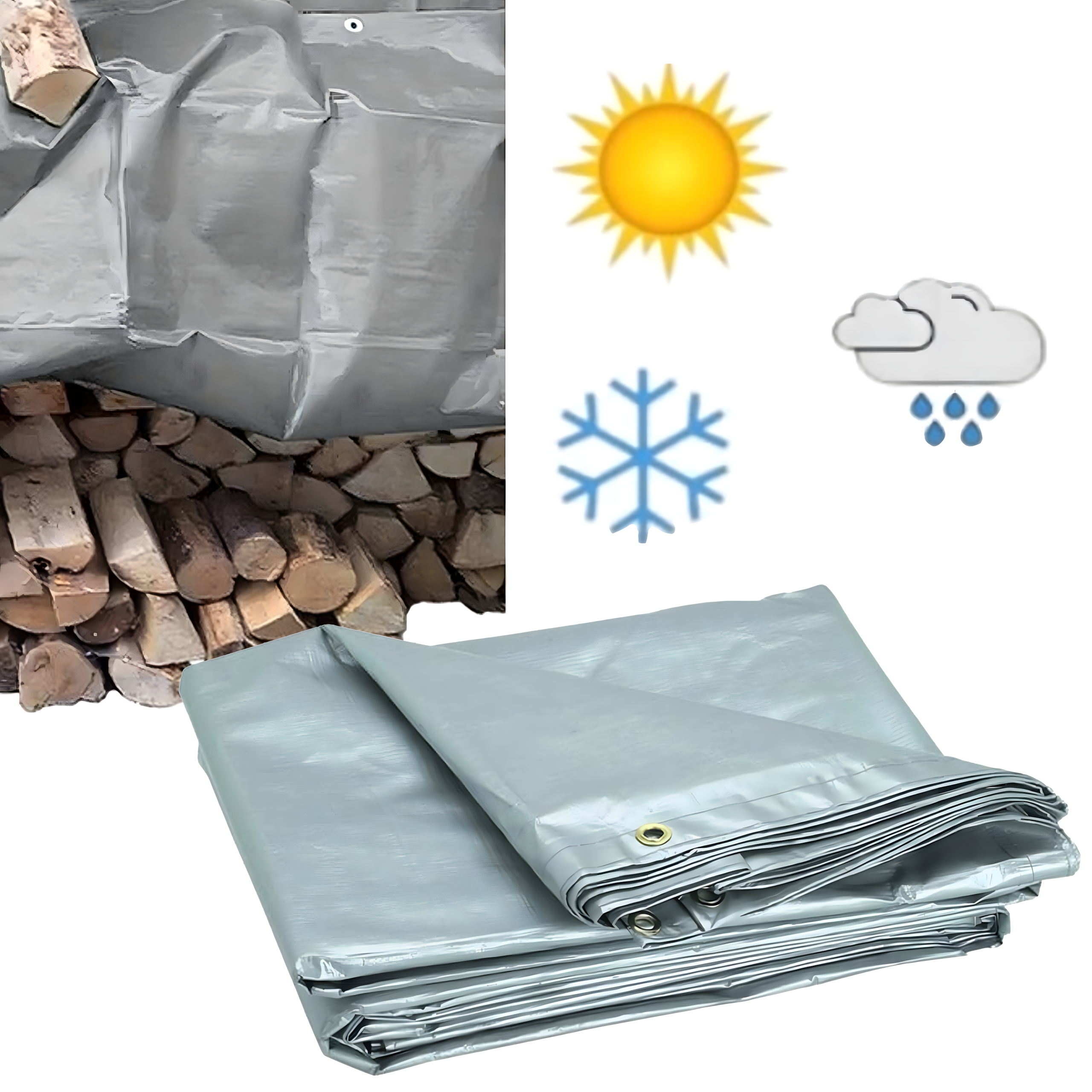 Plandeka Płachta Ochronna UV 4x5m 70g Okryciowa Mocna Uniwersalna - obrazek 9