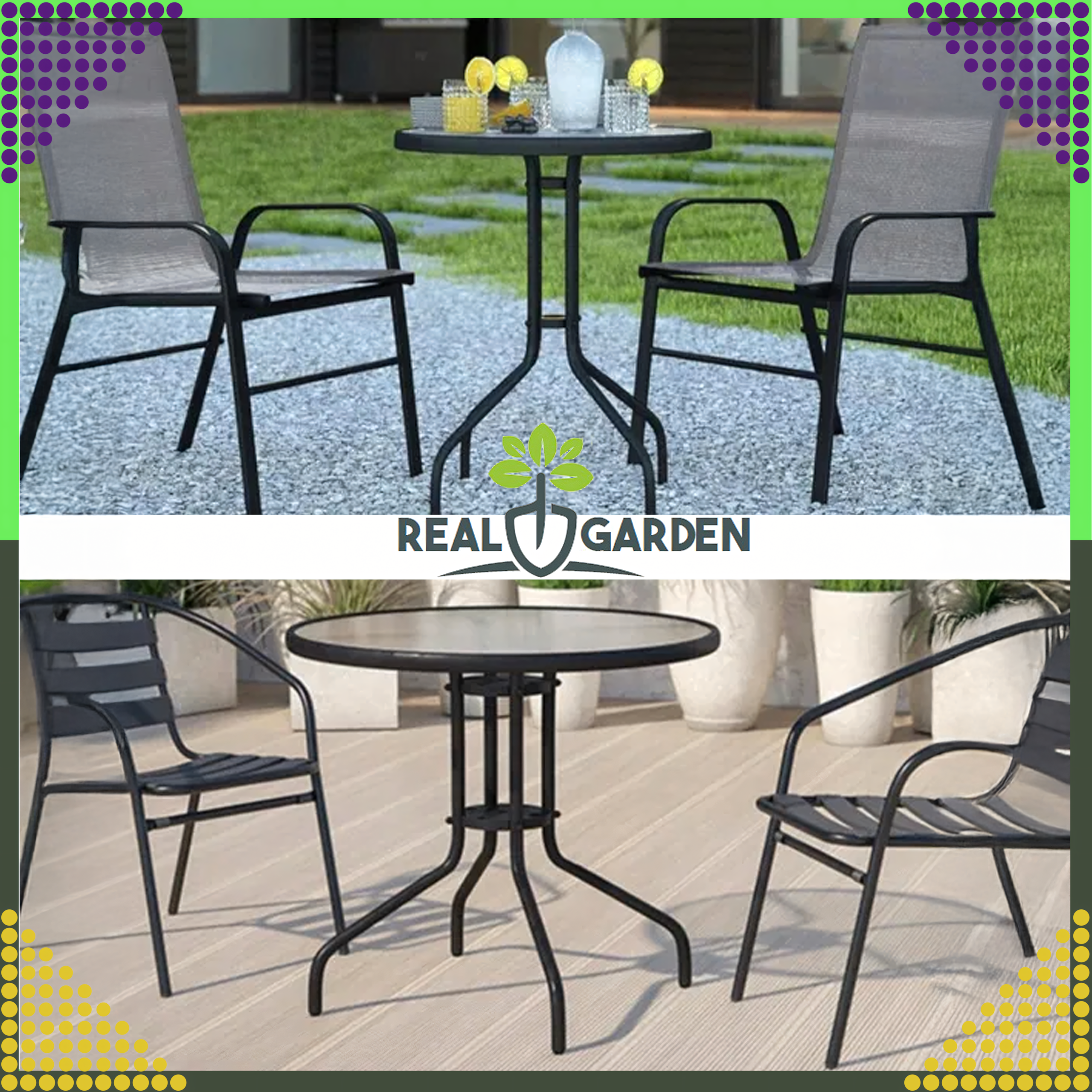 45 x Stolik Szklany Hartowany Kawowy na Balkon Taras Patio Okrągły Czarny 60 cm - obrazek 11