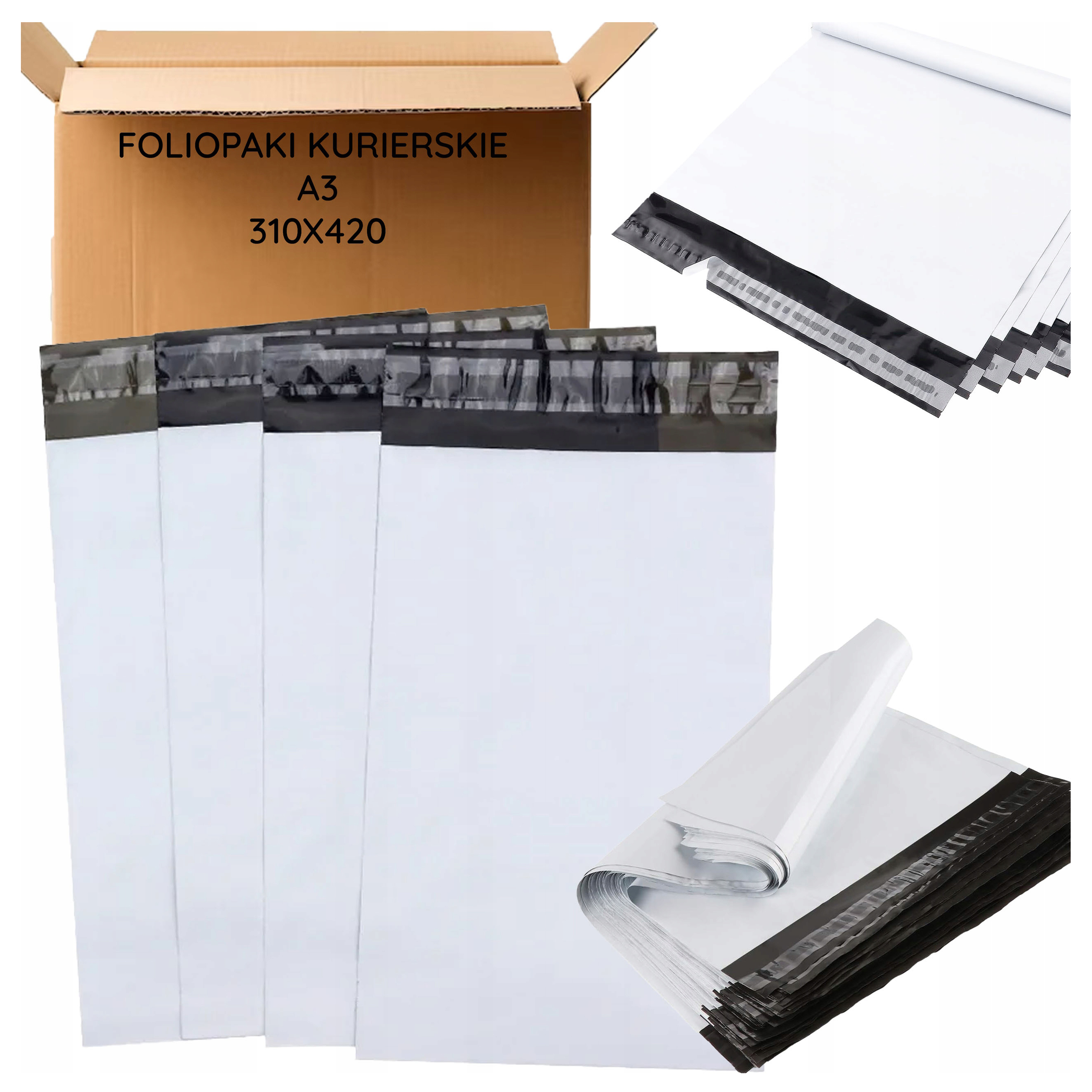 FOLIOPAKI KURIERSKIE BIAŁE A3 310x420 50 szt. - obrazek 7