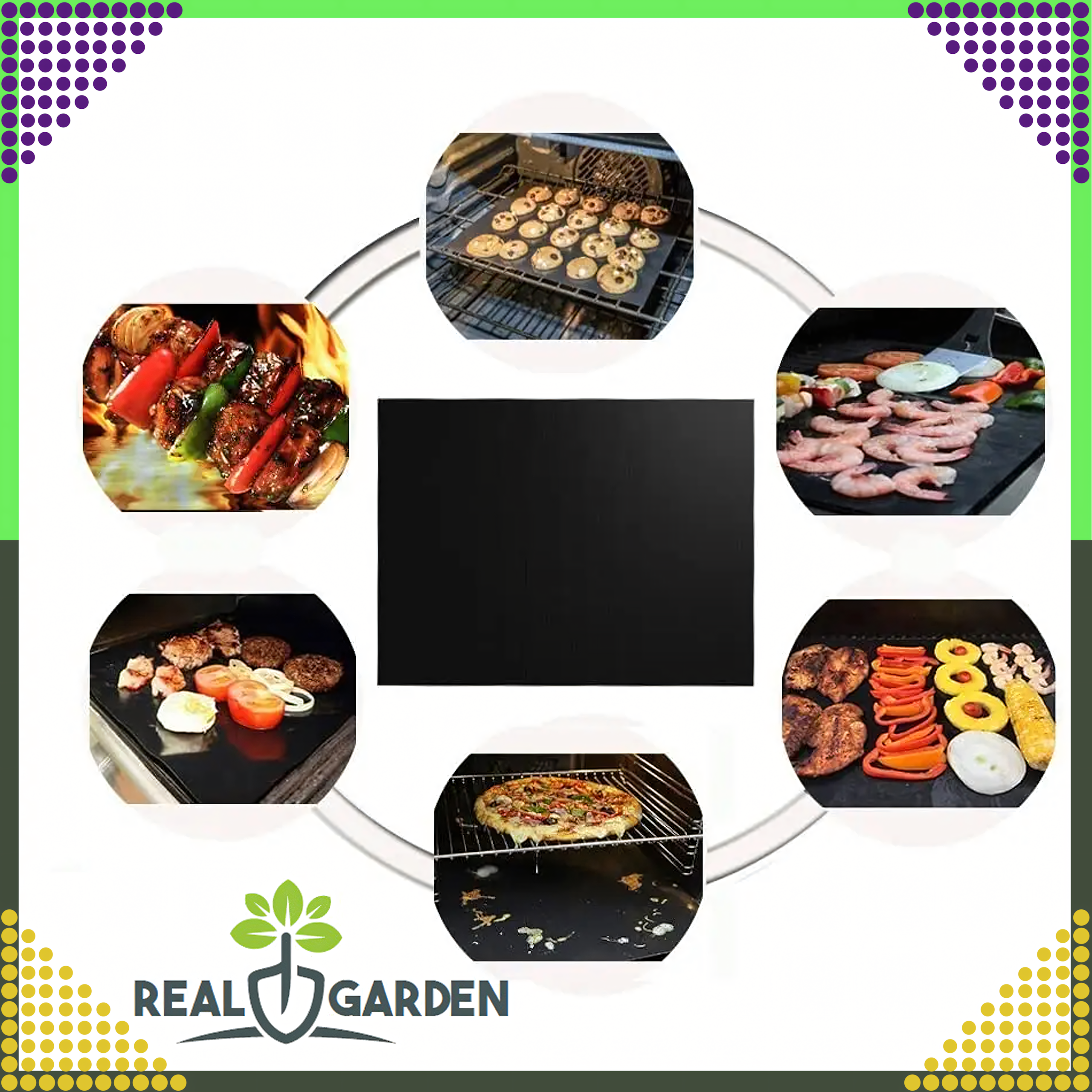 KARTON 125KMPL x 4 SZT Mata Teflonowa Tacka BBQ do Pieczenia na Grill do Piekarnika Wielorazowa - obrazek 3