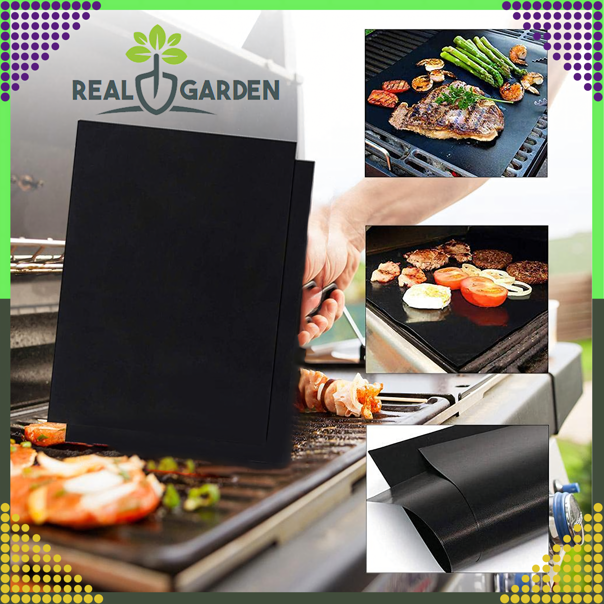 KARTON 125KMPL x 4 SZT Mata Teflonowa Tacka BBQ do Pieczenia na Grill do Piekarnika Wielorazowa - obrazek 9