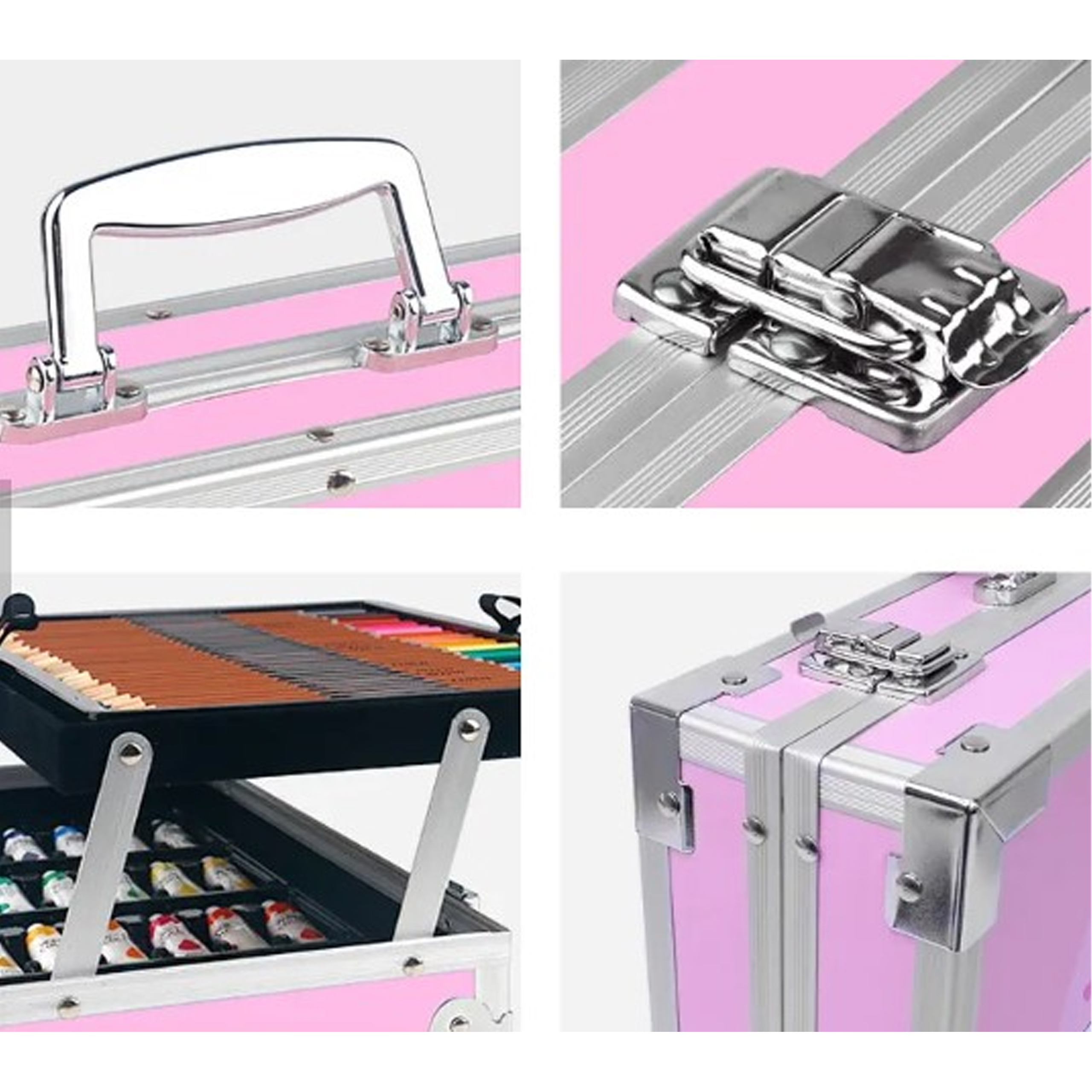 ZESTAW DO MALOWANIA DLA DZIECI Artystyczny kredki 145 el WALIZKA 204 SZT - obrazek 4