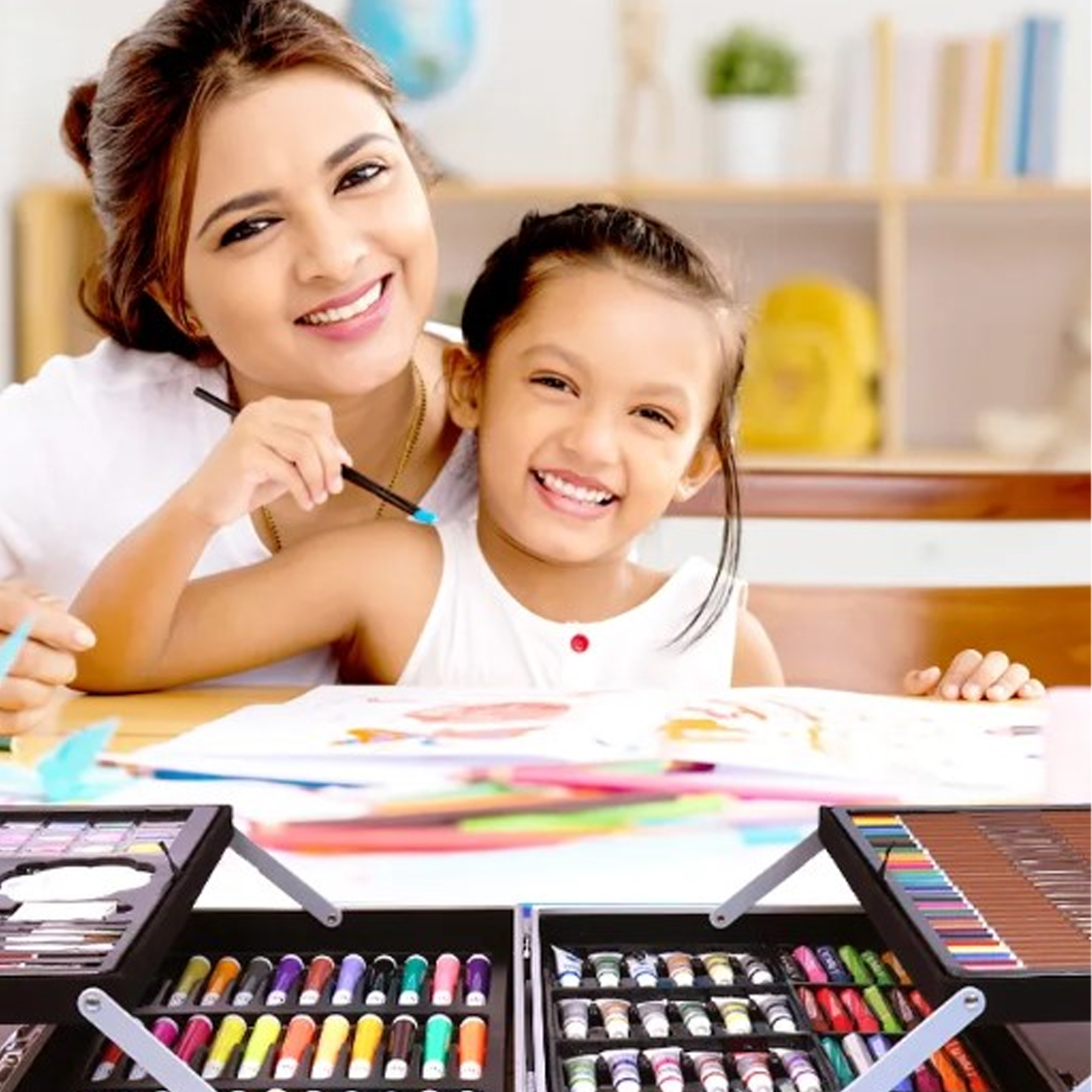 ZESTAW DO MALOWANIA DLA DZIECI Artystyczny kredki 145 el WALIZKA 204 SZT - obrazek 5