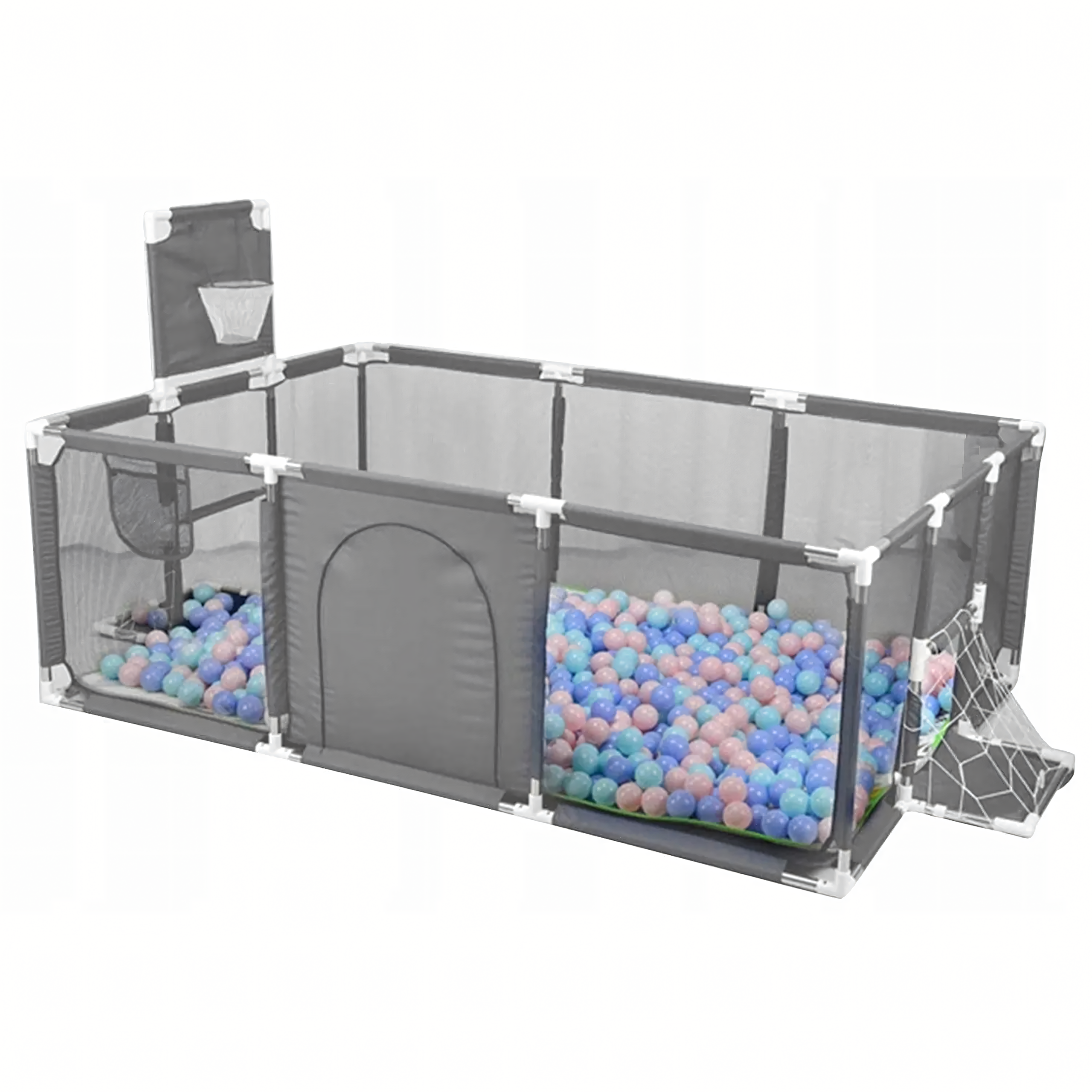 PALETA 72 SZT Kojec Dziecięcy Plac Zabaw Suchy Basen dla Dzieci 235x129cm Boisko Piłki - obrazek 4