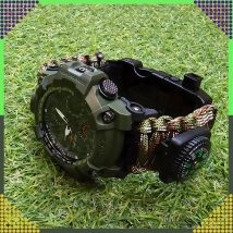 Zegarek Survivalowy Wojskowy 8w1 Nóż Krzesiwo Kompas Paracord Bransoletka