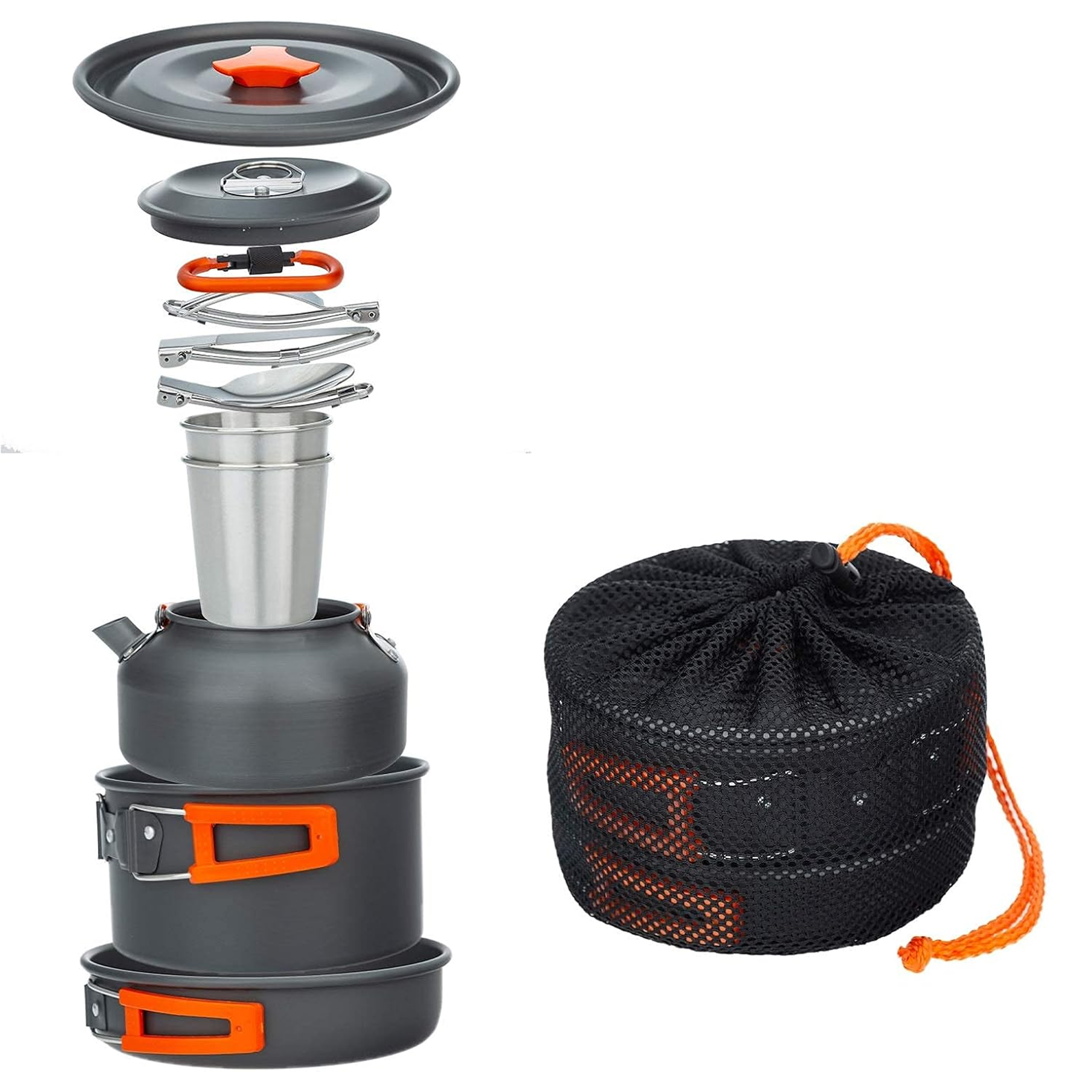 DUŻY ZESTAW SURVIVALOWY NACZYNIA KEMPINGOWE TURYSTYCZNE GARNKI PATELNIA XXL - obrazek 11