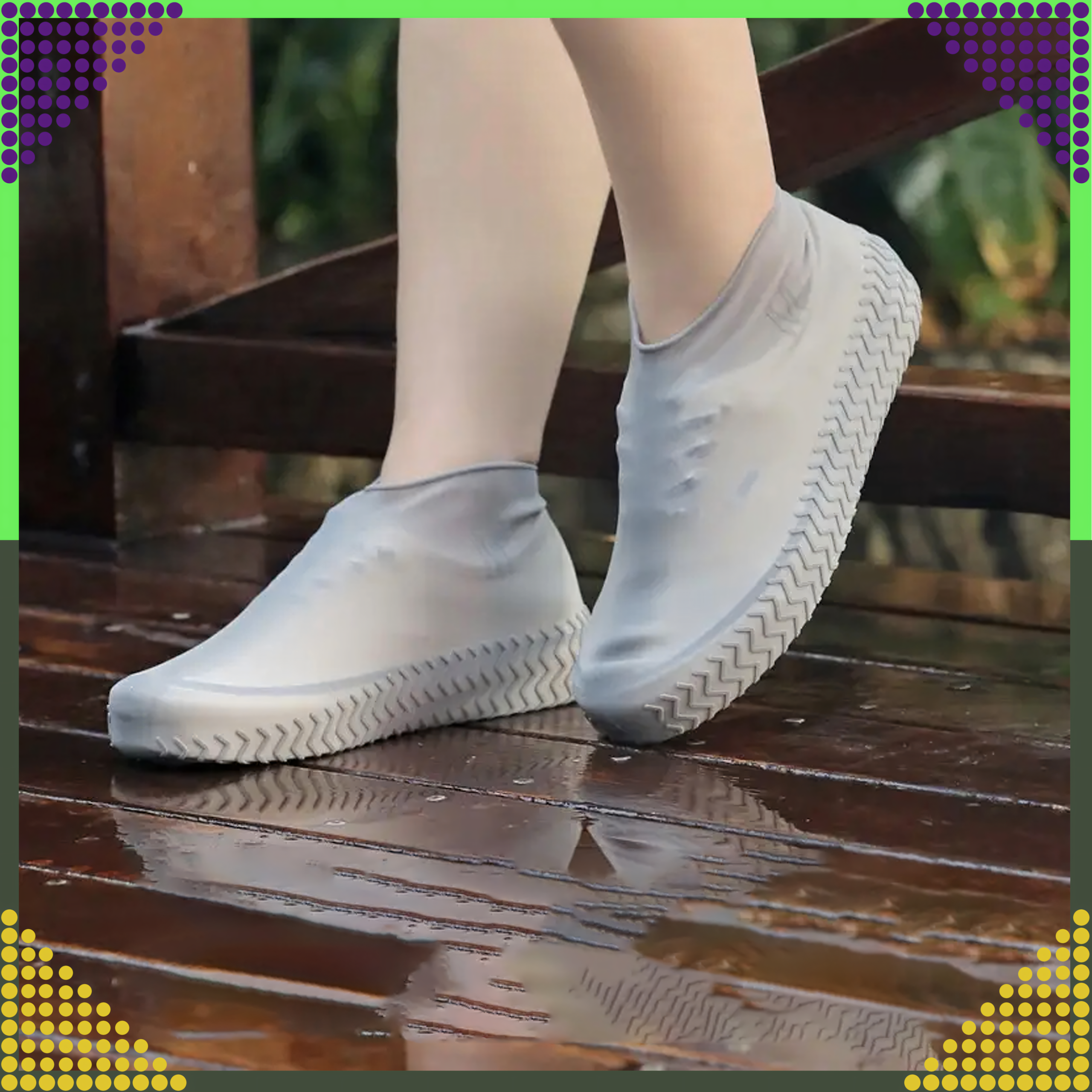 Wodoodporne Ochraniacze Nakładki na Buty na Deszcz Antypoślizgowe Kalosze S - obrazek 3