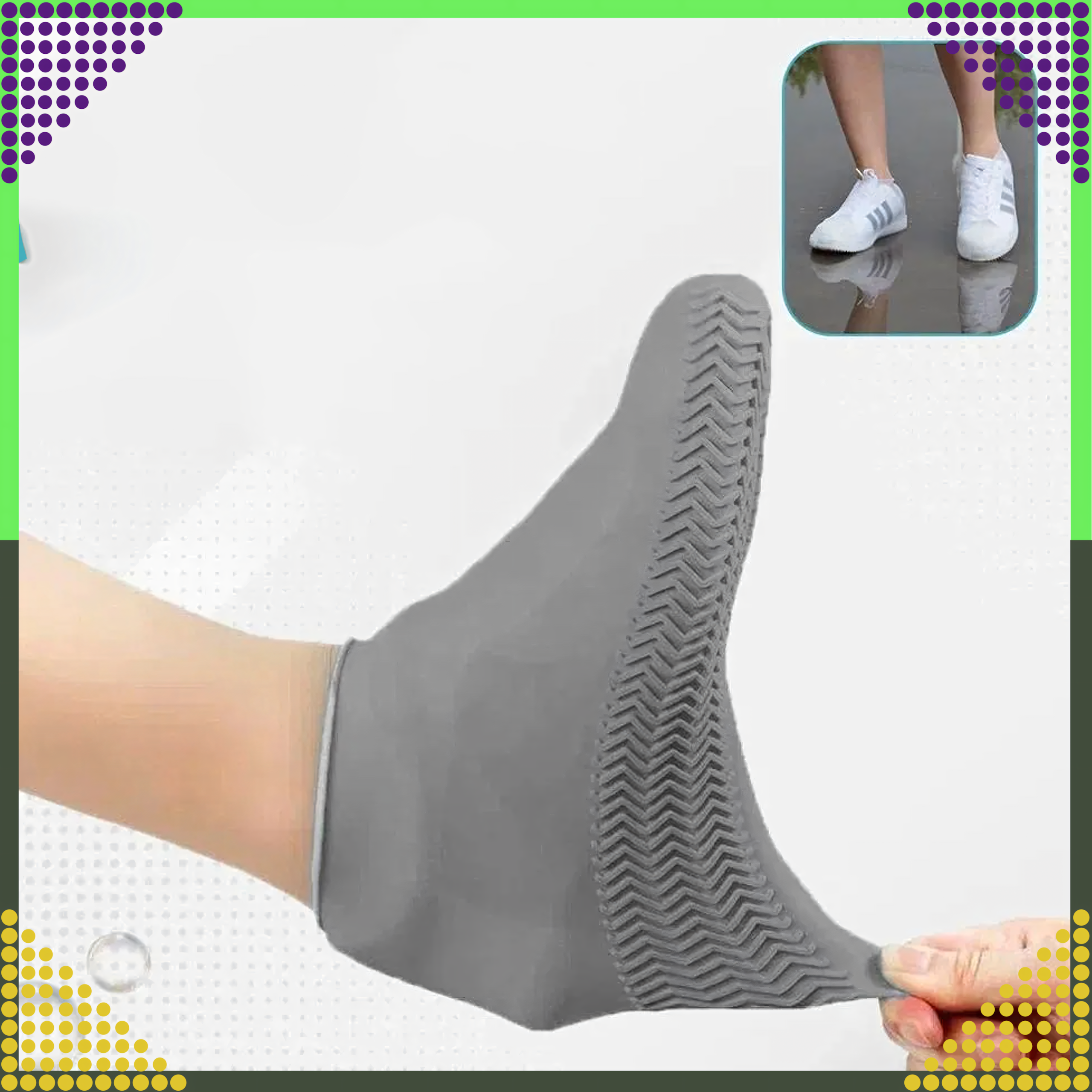 Wodoodporne Ochraniacze Nakładki na Buty na Deszcz Antypoślizgowe Kalosze S - obrazek 8