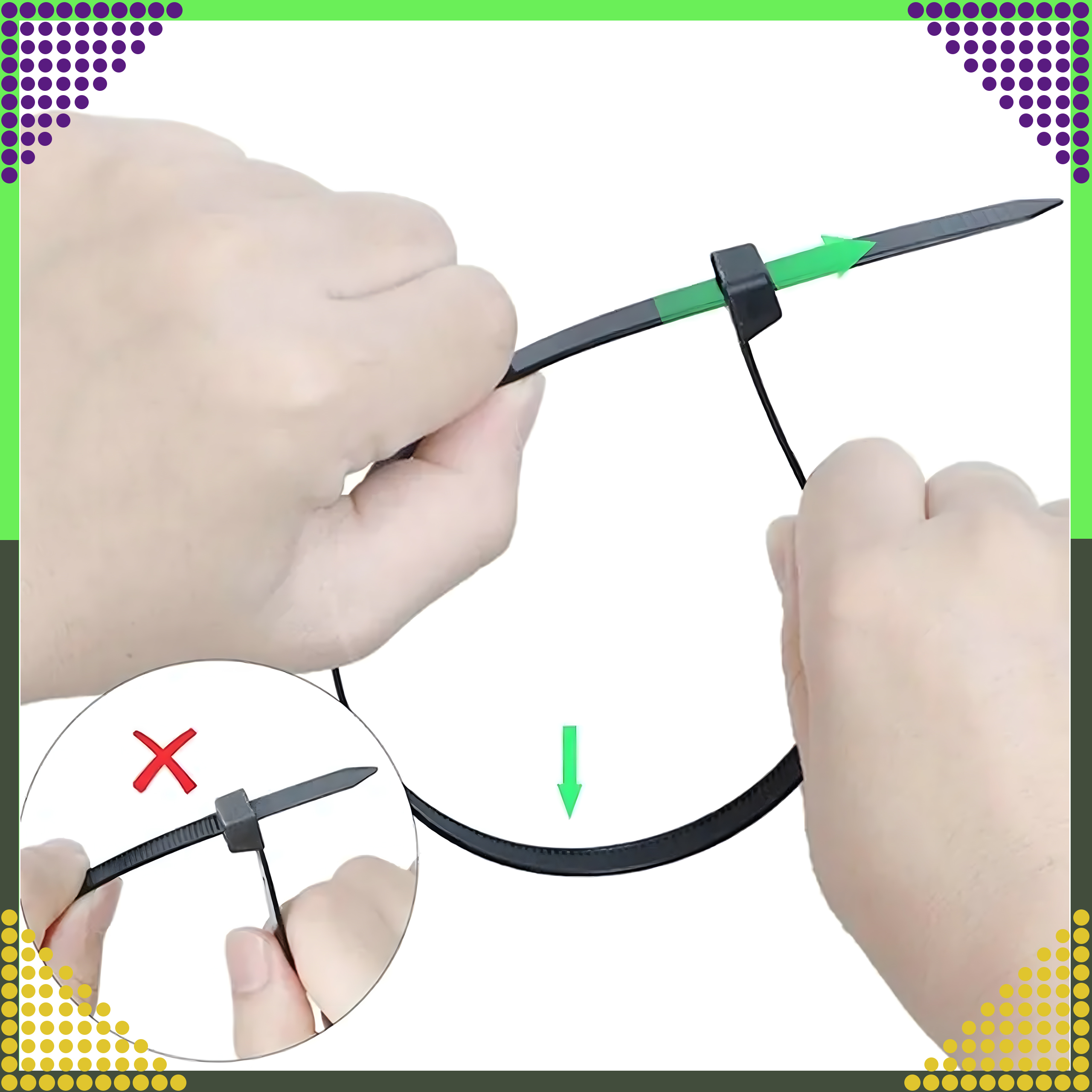 400 x Opaski Zaciskowe Mocne Obejmy Trytytki Trytki Czarne 2,5x200mm 100 SZT - obrazek 4