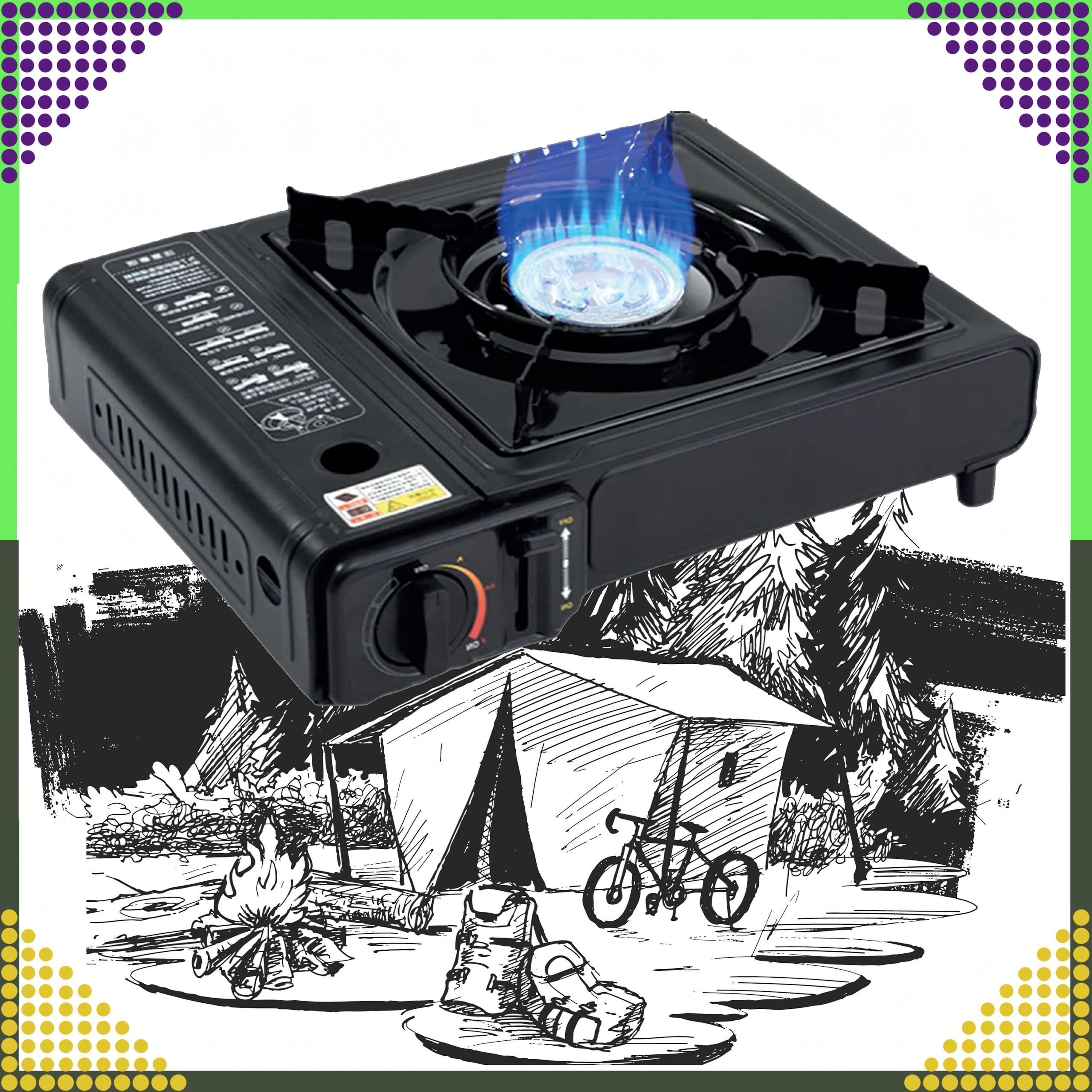 Kuchenka Turystyczna Gazowa Polowa Przenośna na Kartusze 2w1 w Walizce - obrazek 5